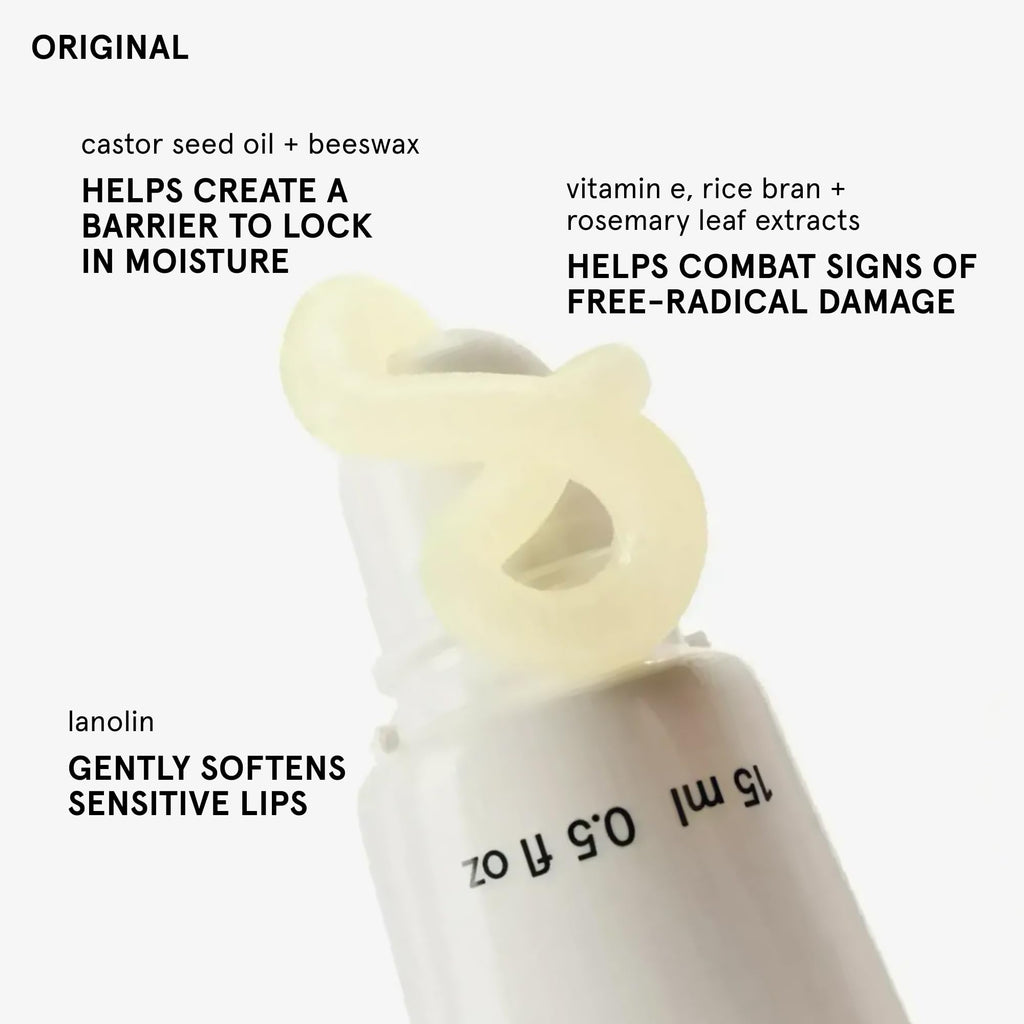 Glossier Balm Dotcom Hydrating Lip Balm - Universal Salve, Up to 12Hr Moisture - Lanolin, Beeswax & Castor Oil for Dry Lips, Cuticles & Skin - Original, Clear Fragrance-Free, 15ml - TrustMedUSA