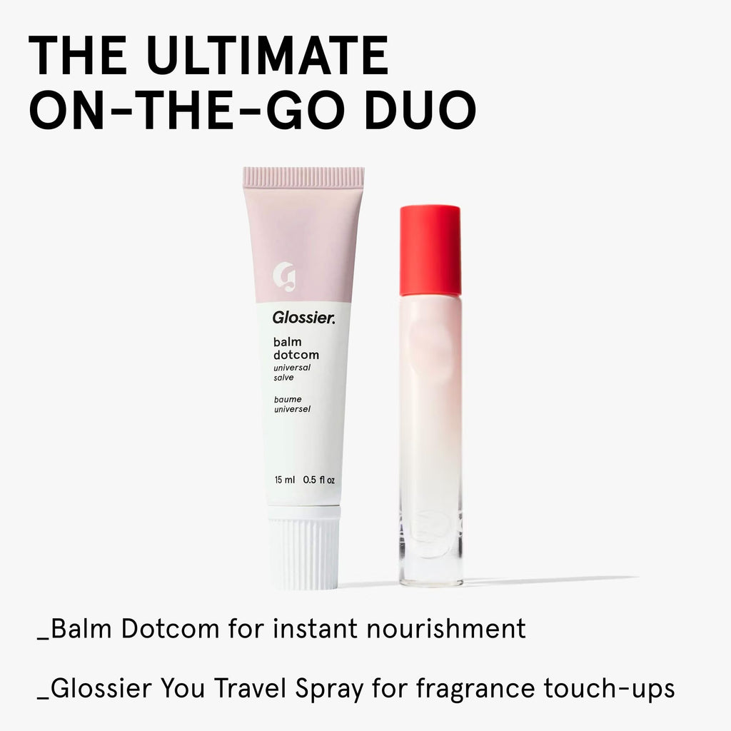 Glossier Balm Dotcom Hydrating Lip Balm - Universal Salve, Up to 12Hr Moisture - Lanolin, Beeswax & Castor Oil for Dry Lips, Cuticles & Skin - Original, Clear Fragrance-Free, 15ml - TrustMedUSA