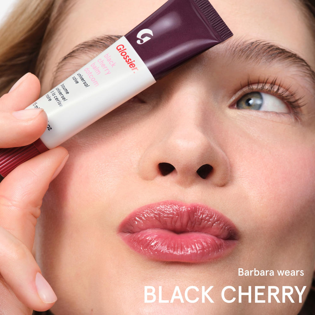 Glossier Balm Dotcom Hydrating Tinted Lip Balm - Universal Salve, Up to 12Hr Moisture for Dry Lips, Cuticles & Skin - Lanolin, Beeswax & Castor Oil - Black Cherry, Burgundy Tint, 15ml - TrustMedUSA