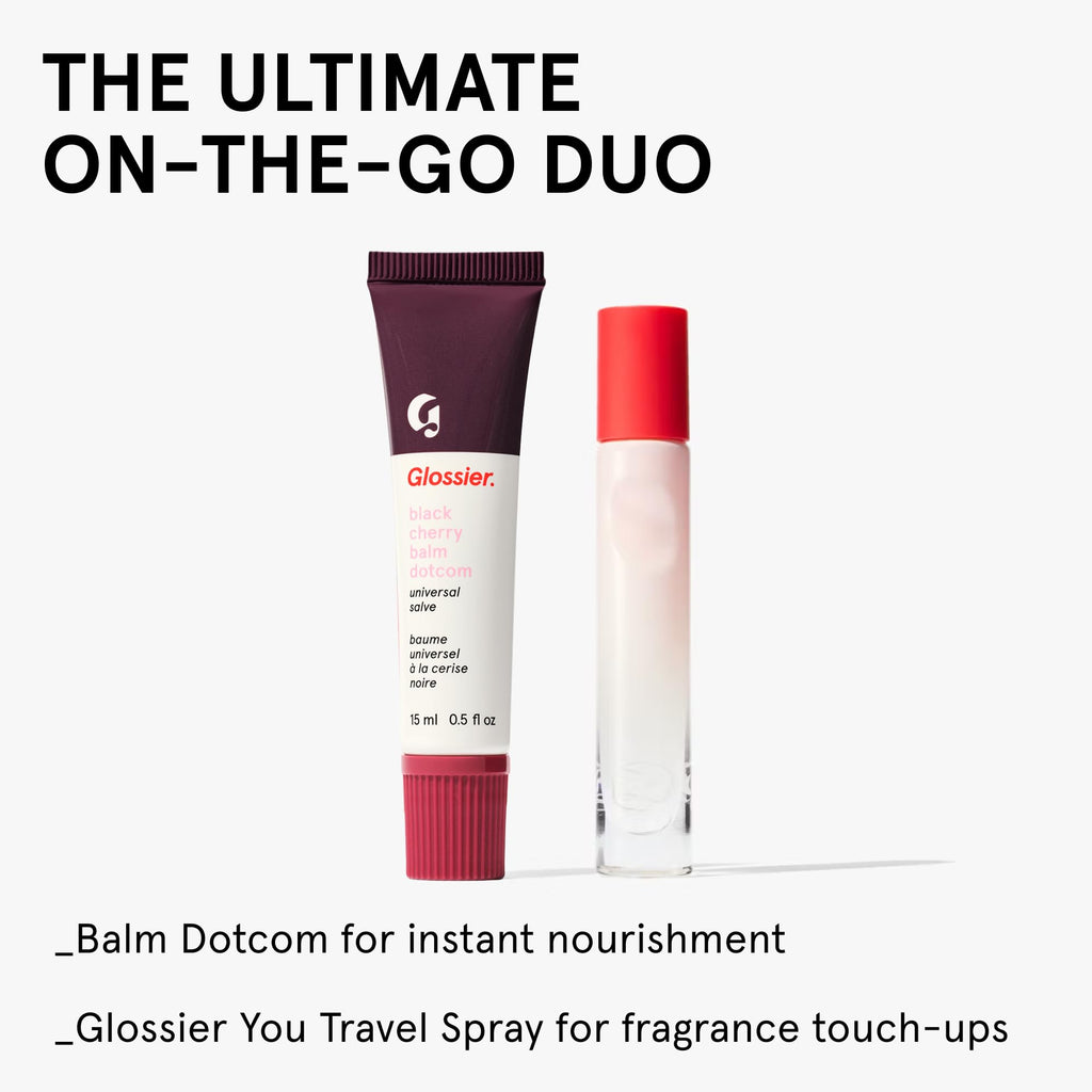 Glossier Balm Dotcom Hydrating Tinted Lip Balm - Universal Salve, Up to 12Hr Moisture for Dry Lips, Cuticles & Skin - Lanolin, Beeswax & Castor Oil - Black Cherry, Burgundy Tint, 15ml - TrustMedUSA
