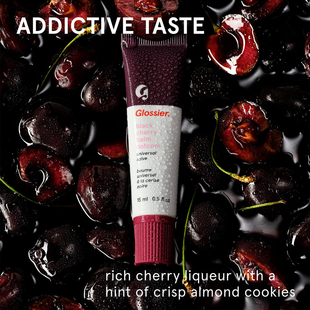 Glossier Balm Dotcom Hydrating Tinted Lip Balm - Universal Salve, Up to 12Hr Moisture for Dry Lips, Cuticles & Skin - Lanolin, Beeswax & Castor Oil - Black Cherry, Burgundy Tint, 15ml - TrustMedUSA