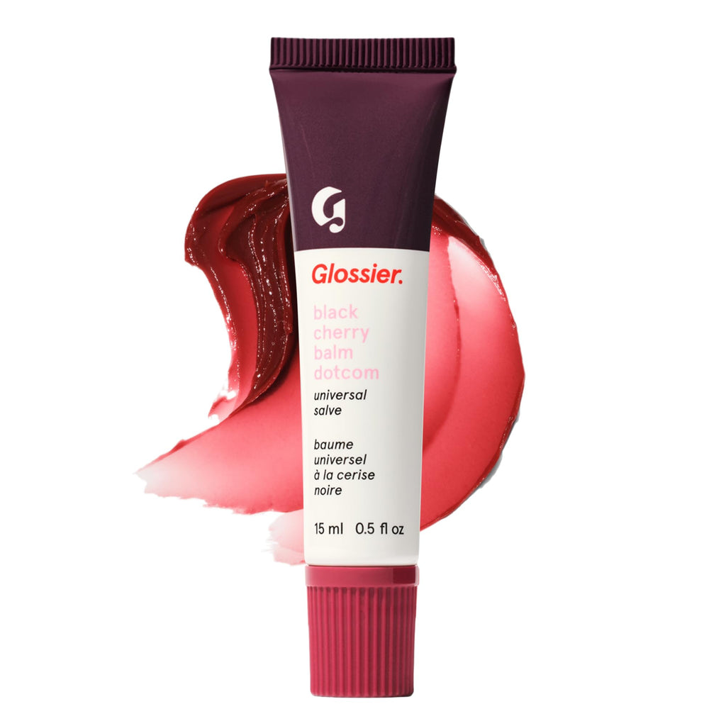 Glossier Balm Dotcom Hydrating Tinted Lip Balm - Universal Salve, Up to 12Hr Moisture for Dry Lips, Cuticles & Skin - Lanolin, Beeswax & Castor Oil - Black Cherry, Burgundy Tint, 15ml - TrustMedUSA