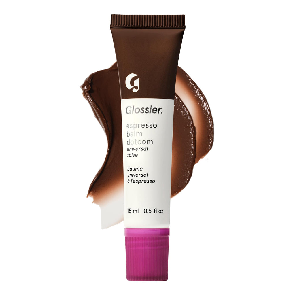 Glossier Balm Dotcom Hydrating Tinted Lip Balm - Universal Salve, Up to 12Hr Moisture for Dry Lips, Cuticles & Skin - Lanolin, Beeswax & Castor Oil - Espresso, Mocha Tint, 15ml - TrustMedUSA