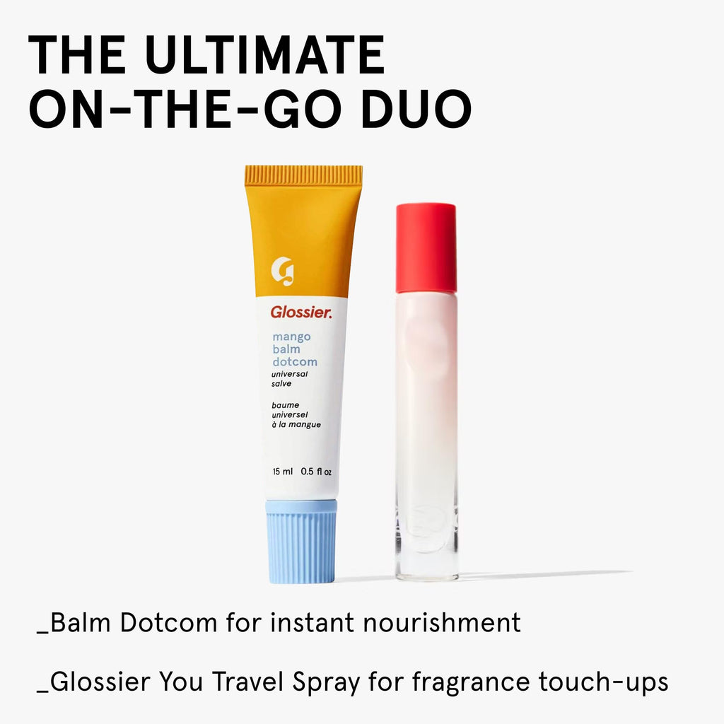 Glossier Balm Dotcom Hydrating Tinted Lip Balm - Universal Salve, Up to 12Hr Moisture for Dry Lips, Cuticles & Skin - Lanolin, Beeswax & Castor Oil - Mango, Tropical Peach Tint, 15ml - TrustMedUSA