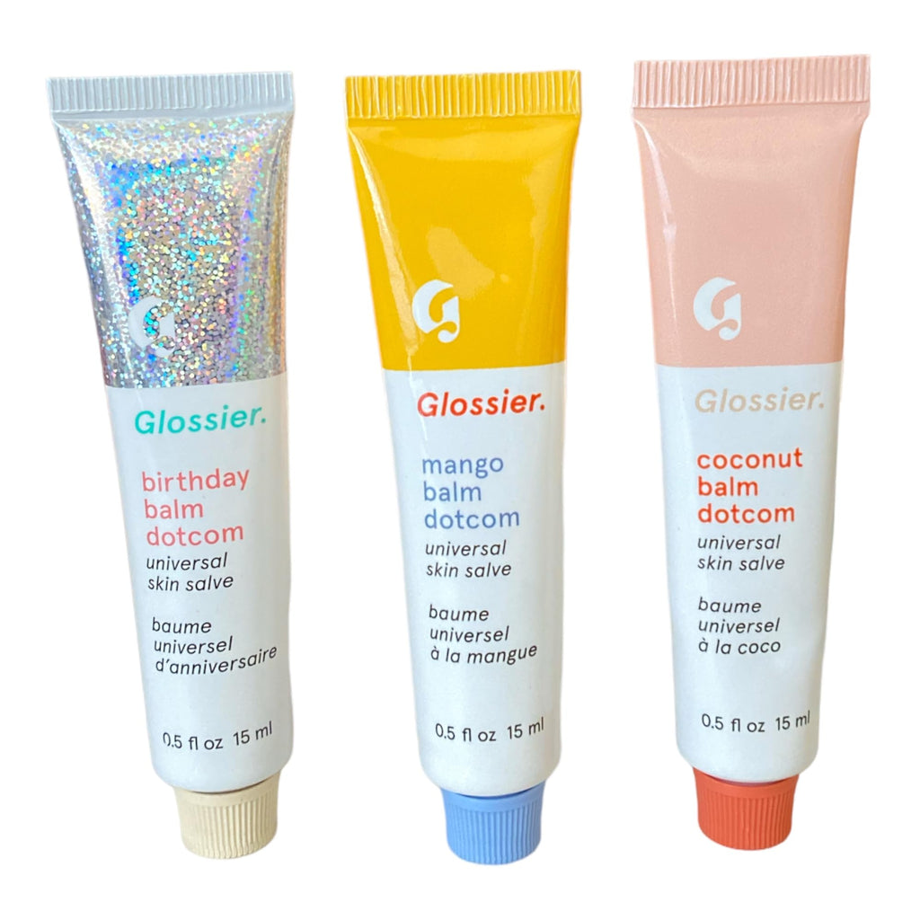 Glossier Balm Dotcom Trio Mango, Birthday, Coconut Size: 0.5 fl oz / 15 ml - TrustMedUSA