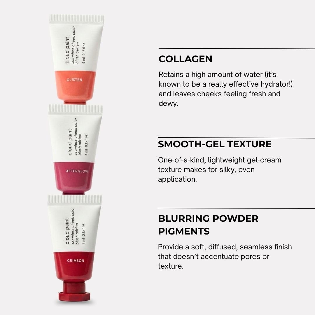 Glossier Mini Cloud Paint Blush Trio Holiday Gift Set: Crimson, Glisten & Afterglow - TrustMedUSA