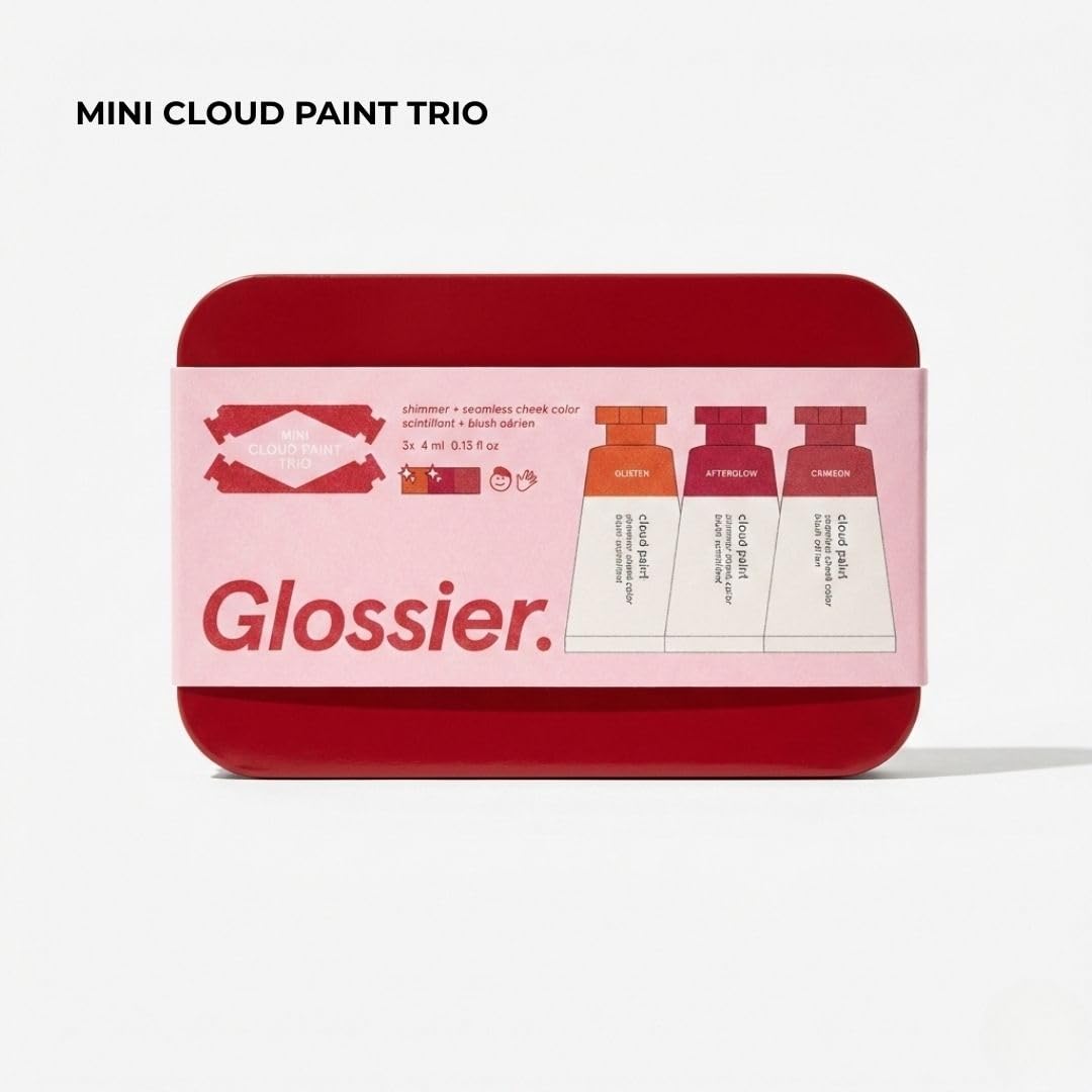 Glossier Mini Cloud Paint Blush Trio Holiday Gift Set: Crimson, Glisten & Afterglow - TrustMedUSA