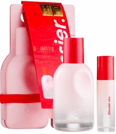Glossier You Limited Edition Two of You Eau de Parfum Holiday Gift Set - Full Size Spray (1.7oz / 50ml) and Travel Size Rollerball (0.27oz / 8ml) - TrustMedUSA