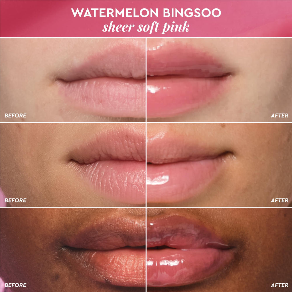 Glow Recipe Glass Balm Lip Treatment - 12Hr Hydrating Lip Balm & Moisturizer with Hyaluronic Acid to Smooth, Plump & Protect from Dryness - Sheer Soft Pink Tint, Watermelon Bingsoo (15 ml) - TrustMedUSA
