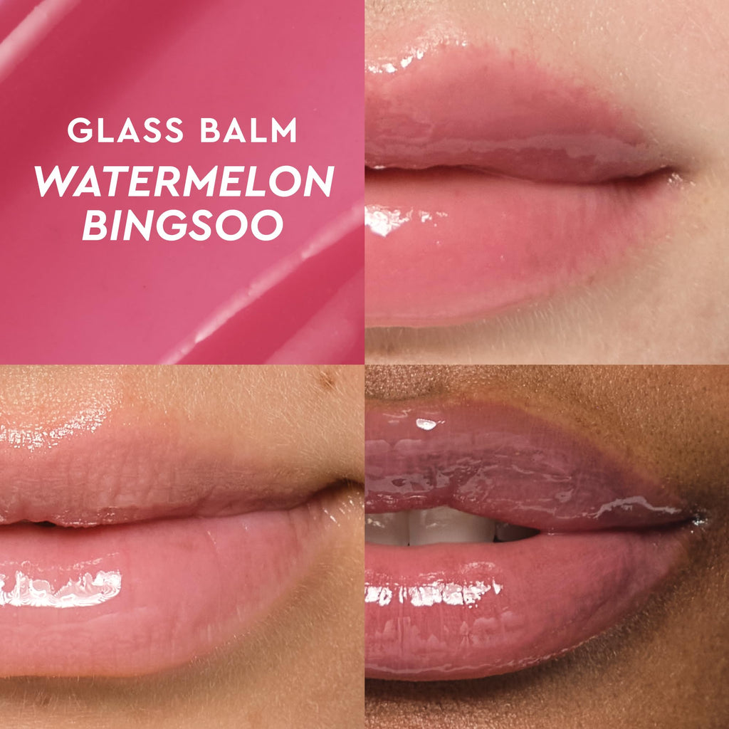 Glow Recipe Glass Balm Lip Treatment - 12Hr Hydrating Lip Balm & Moisturizer with Hyaluronic Acid to Smooth, Plump & Protect from Dryness - Sheer Soft Pink Tint, Watermelon Bingsoo (15 ml) - TrustMedUSA