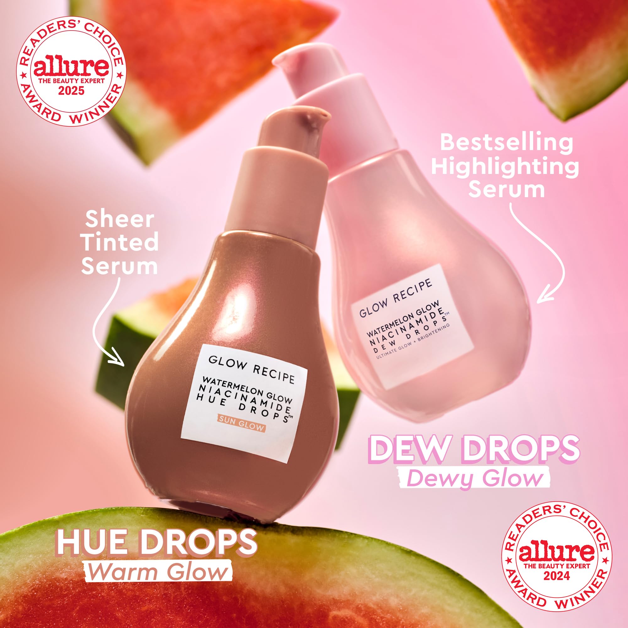 Glow Recipe Hue Drops Bronzing Drops, Tinted Face Serum, Glow Primer + Liquid Highlighter, Niacinamide + Hyaluronic Acid, Radiant Warm Glow, Sunglow (40ml) - TrustMedUSA