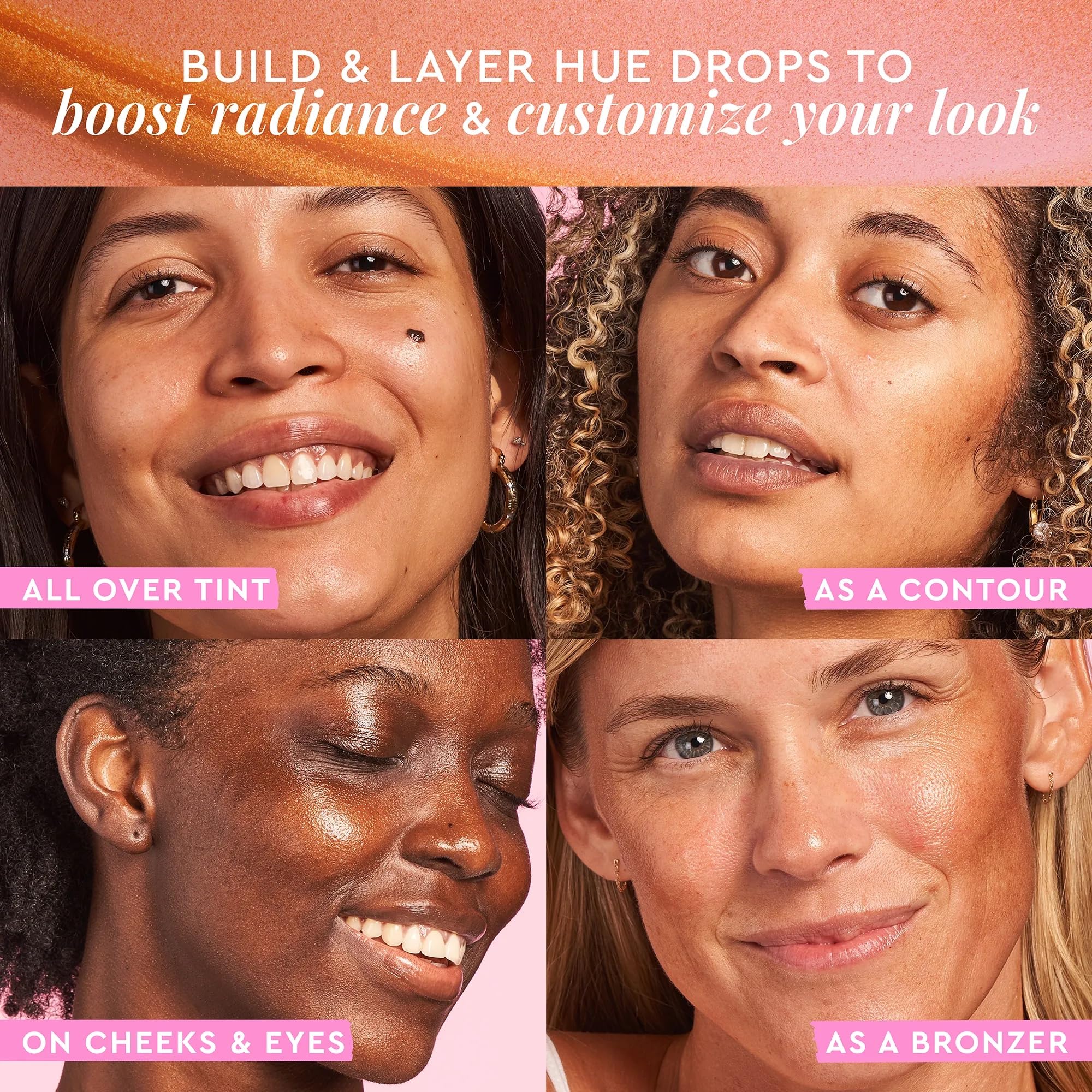 Glow Recipe Hue Drops Bronzing Drops, Tinted Face Serum, Glow Primer + Liquid Highlighter, Niacinamide + Hyaluronic Acid, Radiant Warm Glow, Sunglow (40ml) - TrustMedUSA