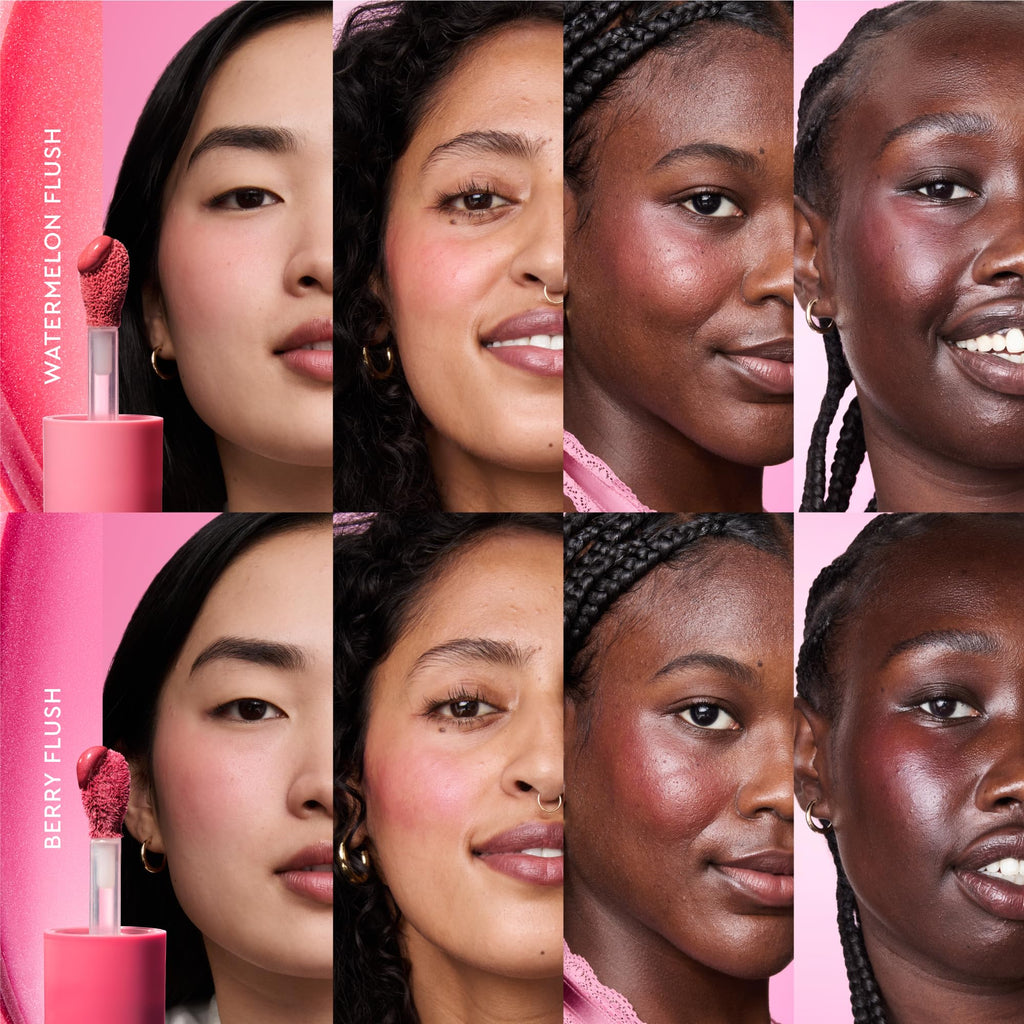 Glow Recipe Niacinamide Dewy Flush Tinted Liquid Blush Serum - Glowy Blush for Cheeks to Smooth, Hydrate & Brighten - Liquid Korean Makeup with Buildable Soft Pink Tint - Watermelon Flush (0.4 oz) - TrustMedUSA