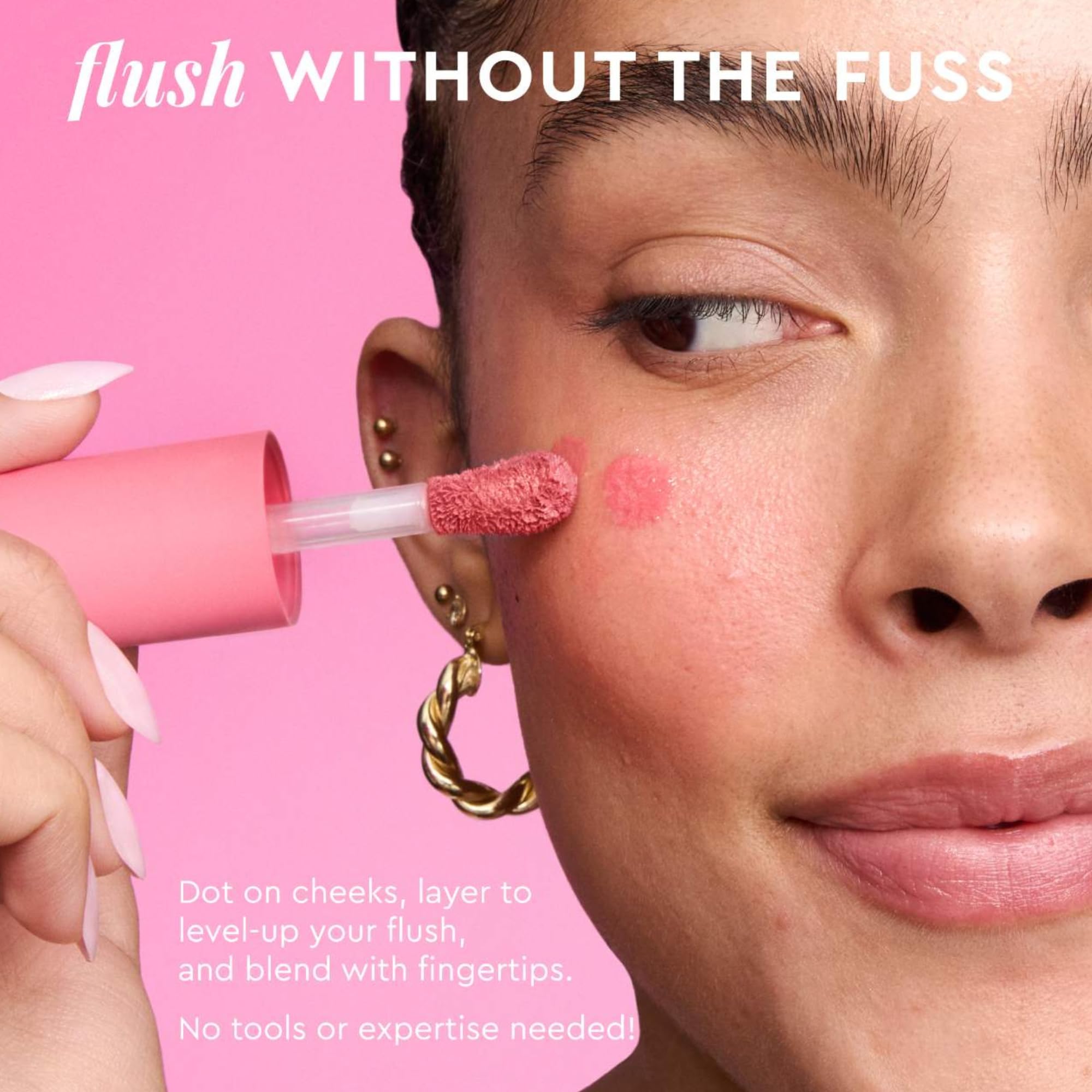 Glow Recipe Niacinamide Dewy Flush Tinted Liquid Blush Serum - Glowy Blush for Cheeks to Smooth, Hydrate & Brighten - Liquid Korean Makeup with Buildable Soft Pink Tint - Watermelon Flush (0.4 oz) - TrustMedUSA