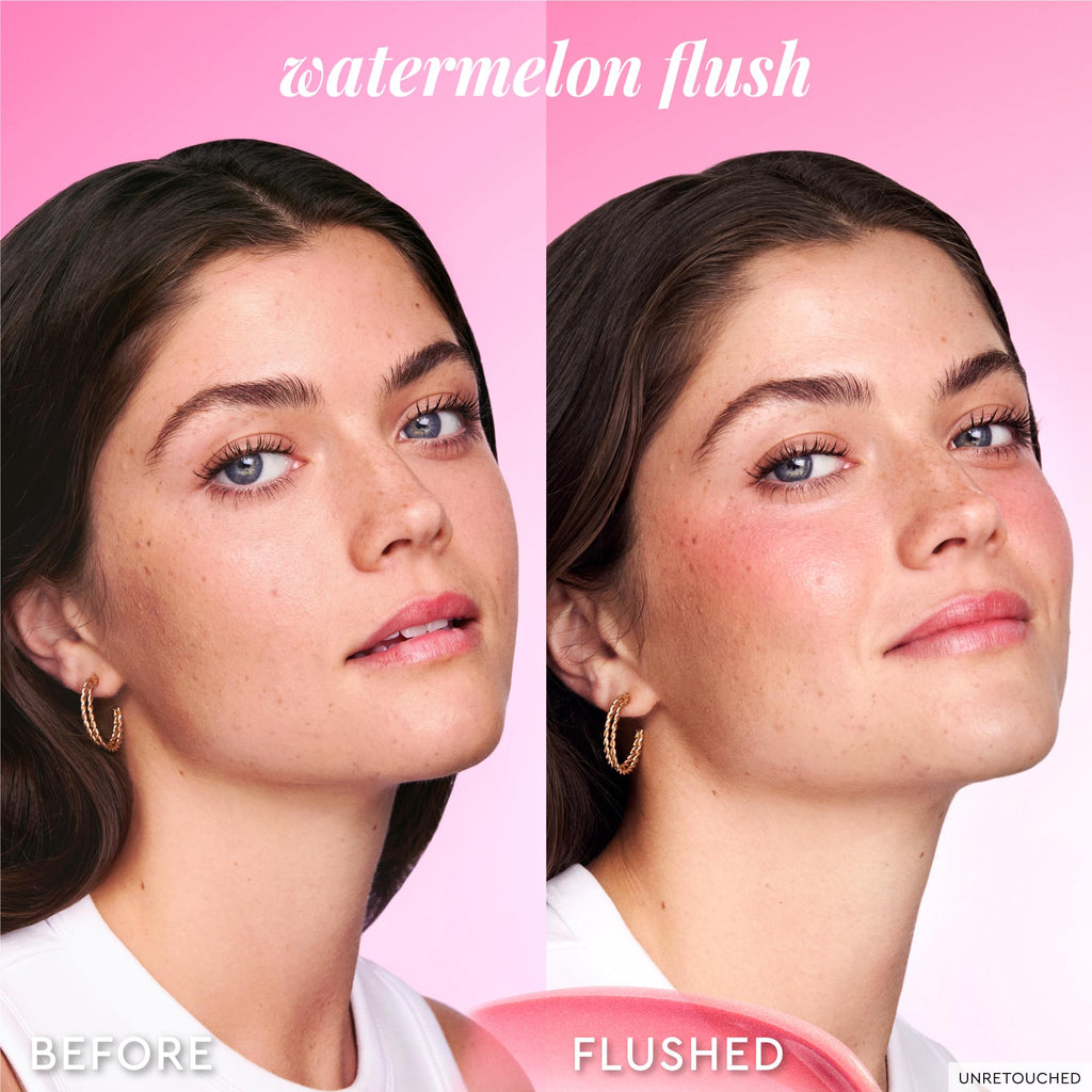 Glow Recipe Niacinamide Dewy Flush Tinted Liquid Blush Serum - Glowy Blush for Cheeks to Smooth, Hydrate & Brighten - Liquid Korean Makeup with Buildable Soft Pink Tint - Watermelon Flush (0.4 oz) - TrustMedUSA