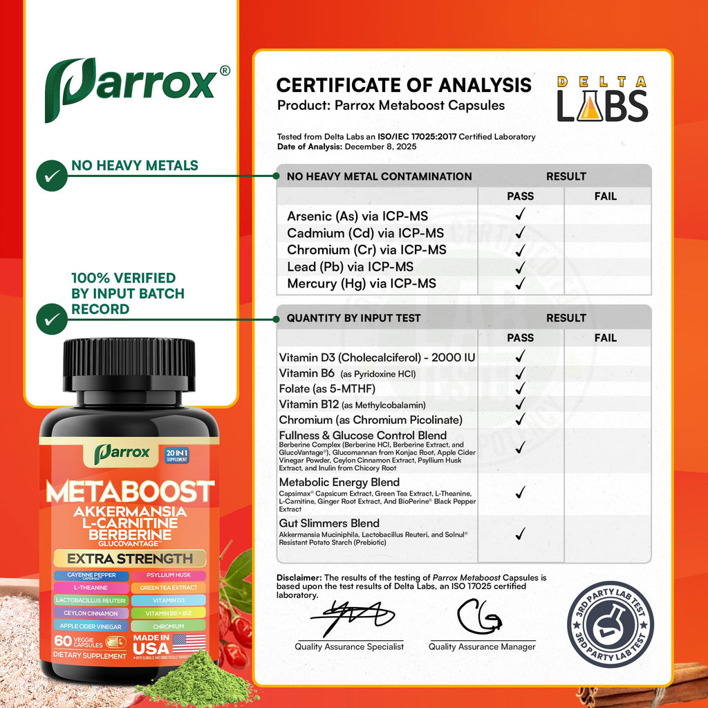 GLP-1 Booster Supplement, Akkermansia, L-Carnitine, Berberine (GlucoVantage), Methylfolate, Methylated B12, Chromium, Capsimax, Psyllium Husk, Probiotics Vitamins D3, B6, 20-in-1 Plant-Based (60 Caps) - TrustMedUSA