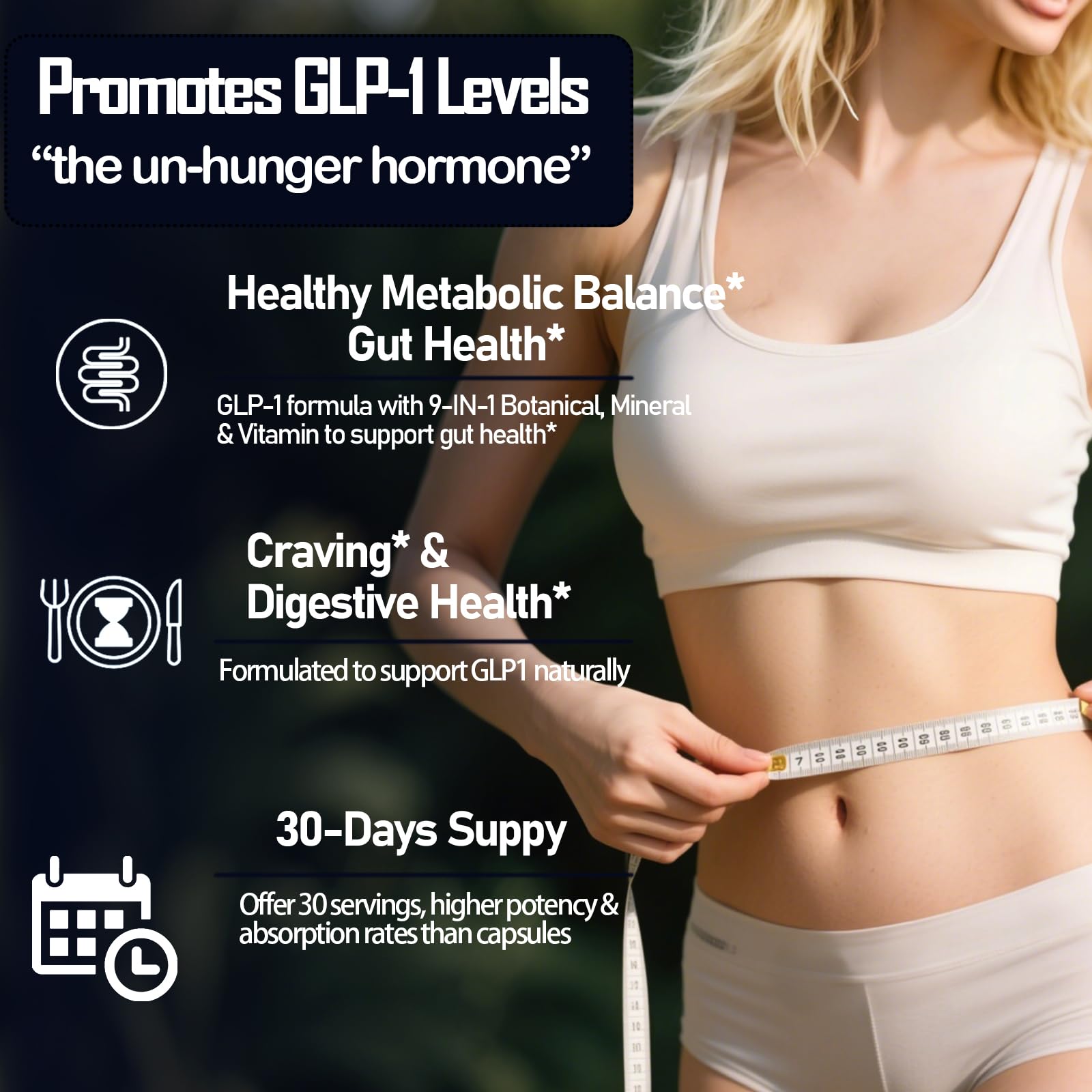 GLP-1 Supplement for Women & Men, 9-in-1 Naturally GLP-1 Support w. Berberine HCI Cyelon Cinnamon Green Tea Eriocitrin, GLP1 for Gut Digestion Metabolic, GLP-1 Drops 6X Stronger Than Capsules - TrustMedUSA