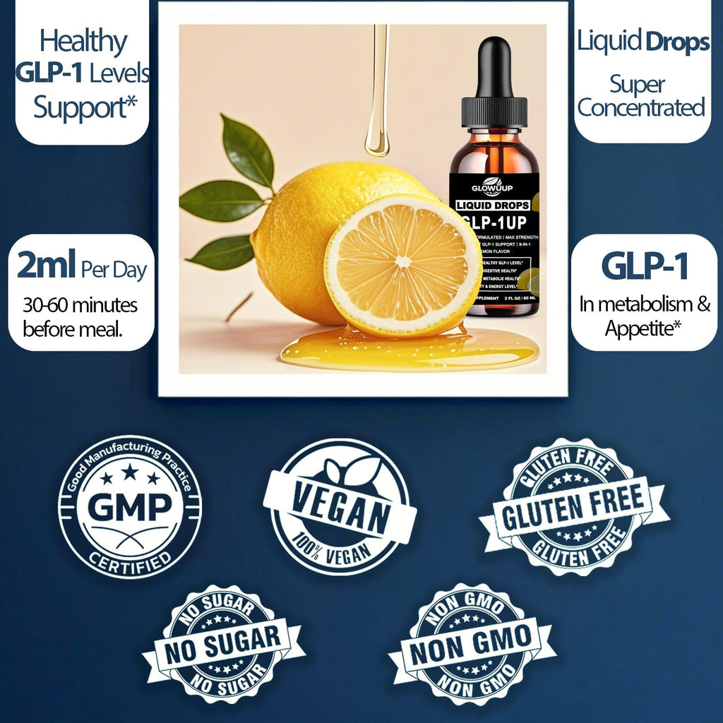 GLP-1 Supplement for Women & Men, 9-in-1 Naturally GLP-1 Support w. Berberine HCI Cyelon Cinnamon Green Tea Eriocitrin, GLP1 for Gut Digestion Metabolic, GLP-1 Drops 6X Stronger Than Capsules - TrustMedUSA