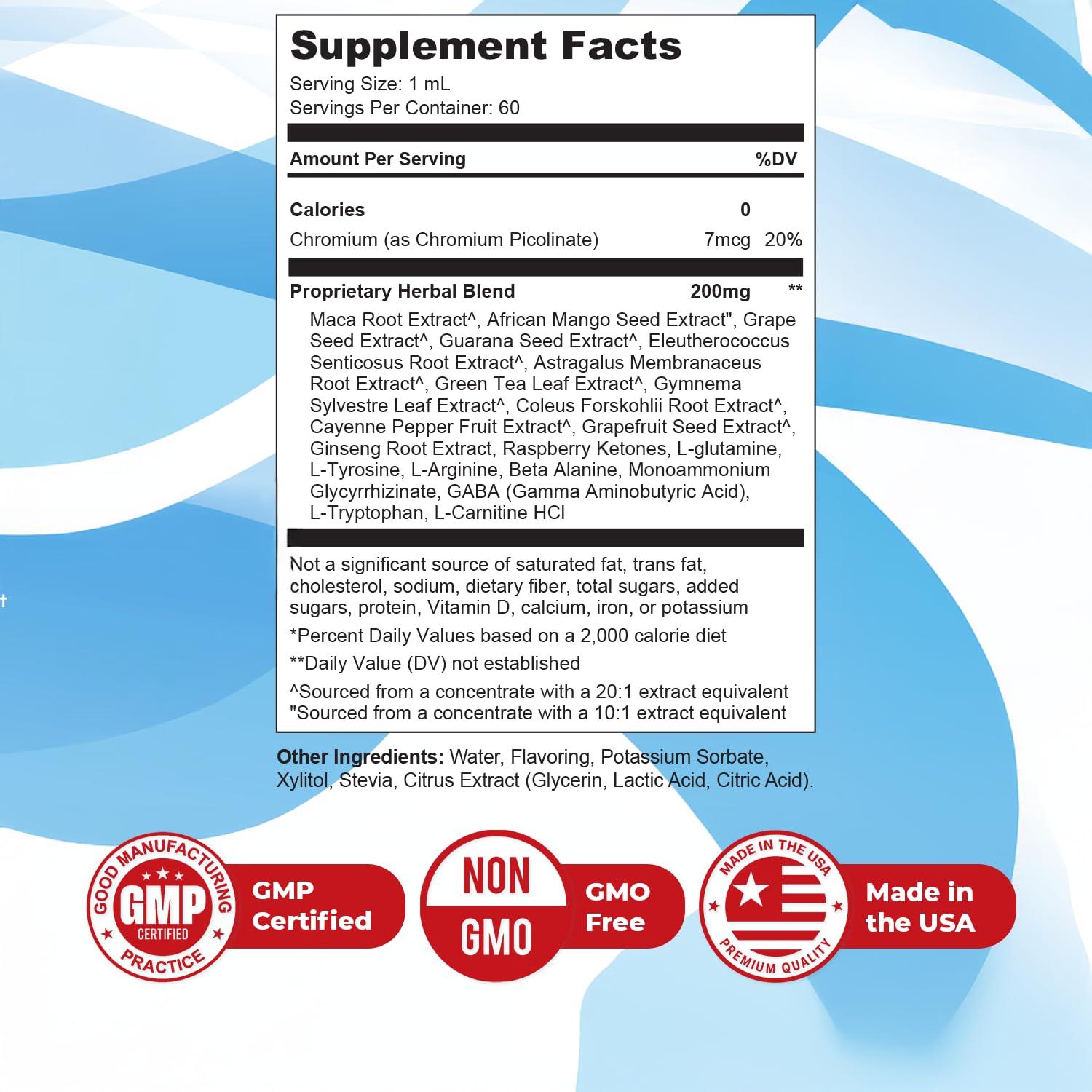 GLP Drops – 100% Natural Herbal Supplement with Maca, Grape Seed, Green Tea & More – Made in USA, Non-GMO, Easy-to-Take Liquid Formula – 60mL (2oz), 30 Servings, 1 Month Supply - TrustMedUSA