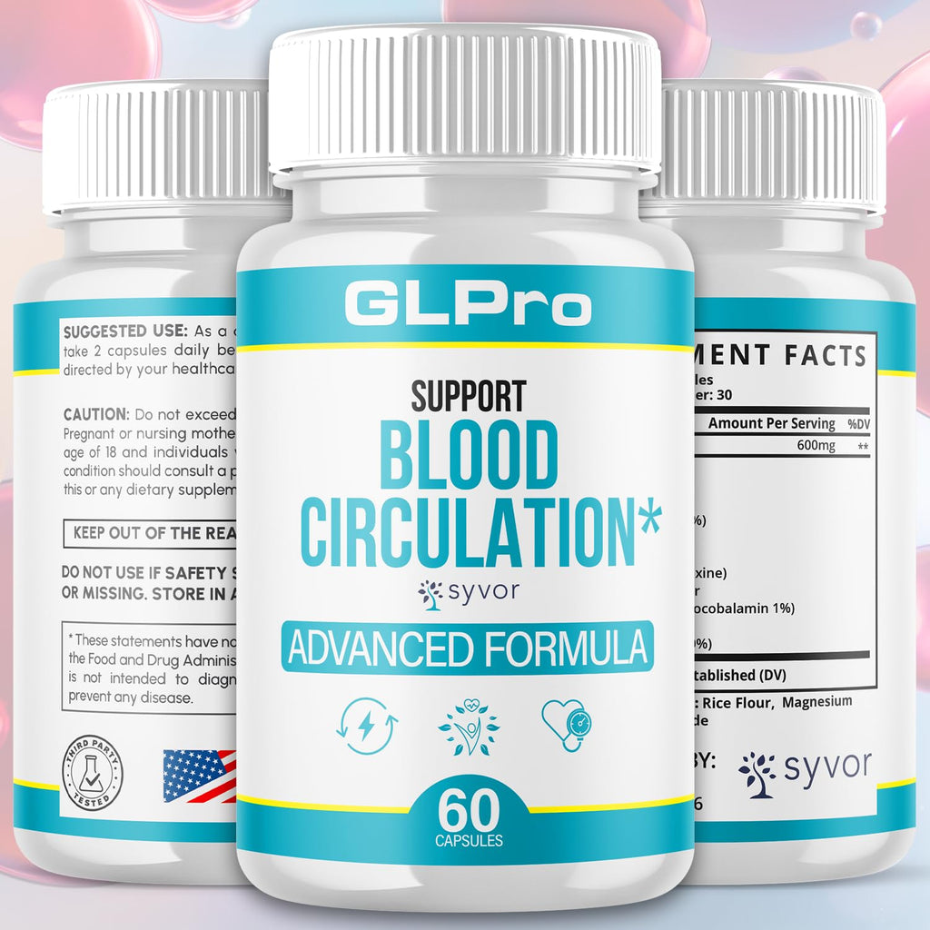 GLPro Blood Capsules, Official GLPro Blood Health Support Pills with All Natural Ingredients, Advanced Formula Supplement with Maximum Strength Premium Vitamins for Women and Men (60 Capsules) - TrustMedUSA