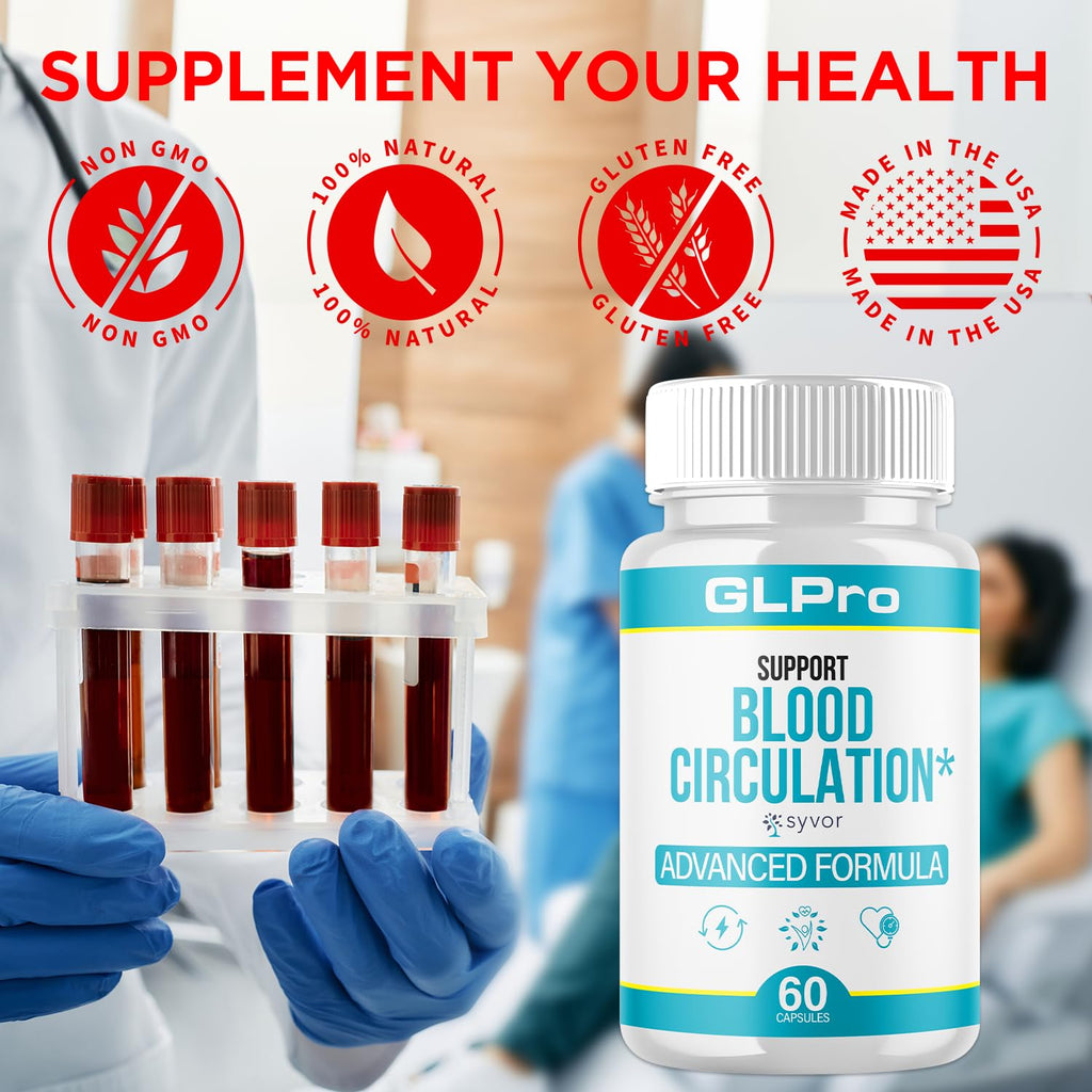 GLPro Blood Capsules, Official GLPro Blood Health Support Pills with All Natural Ingredients, Advanced Formula Supplement with Maximum Strength Premium Vitamins for Women and Men (60 Capsules) - TrustMedUSA