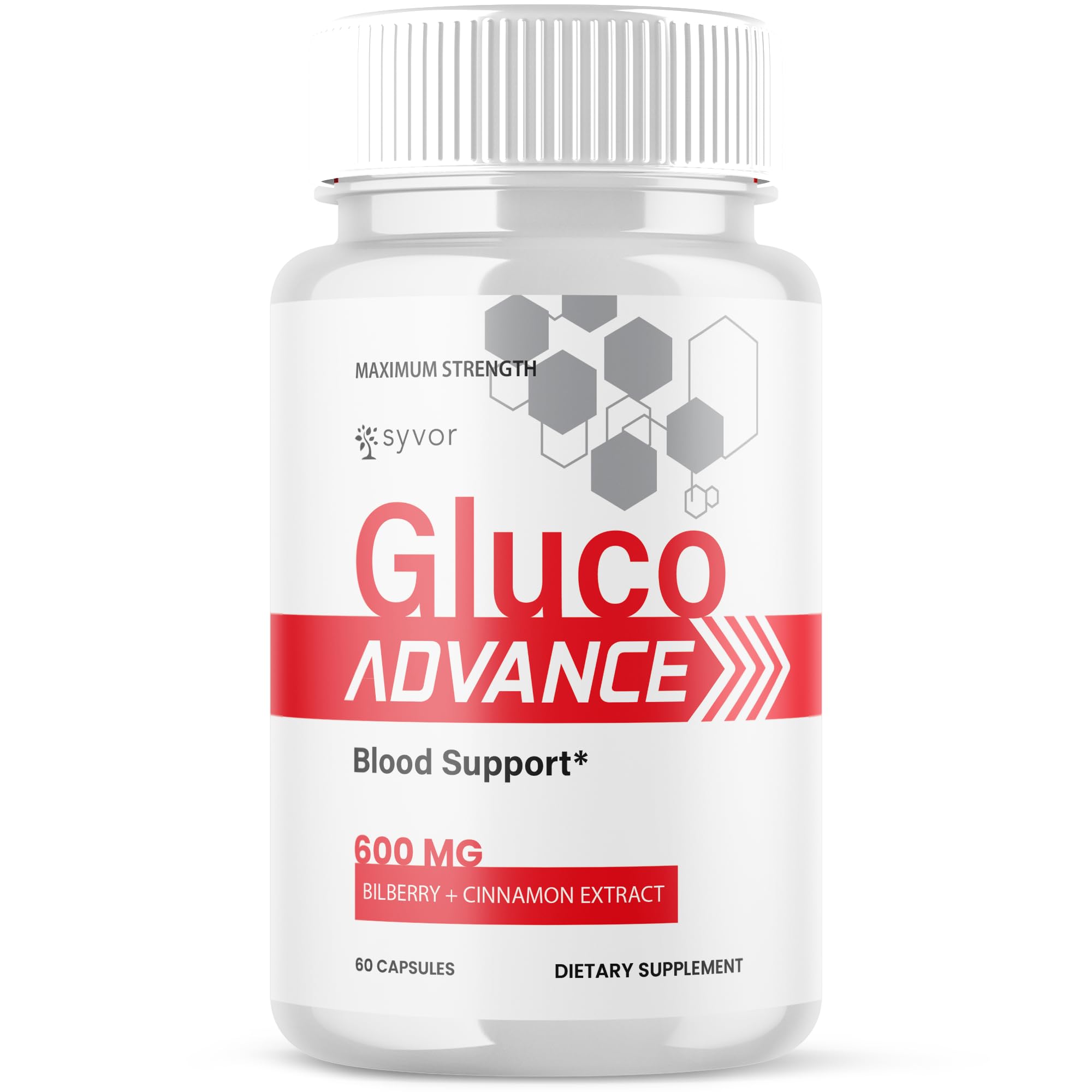 Gluco Advance Capsules, Official Gluco Advance Supplement Pills with All Natural Ingredients, Advanced Formula Supplement with Maximum Strength Premium Vitamins for Women & Men (60 Capsules) - TrustMedUSA