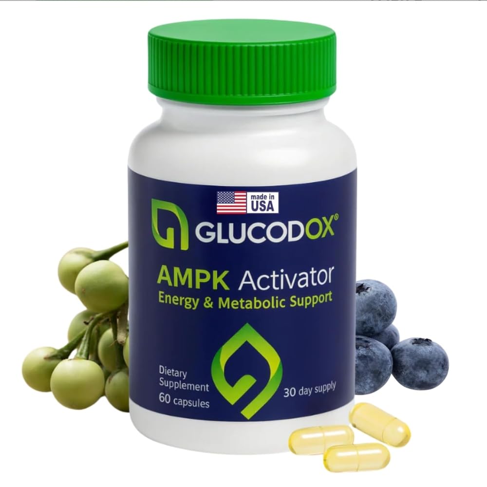 GlucodOX AMPK Activator Supplement – AMPK Enzyme, Metabolism Booster, Guggul Supplement for Body Management & Longevity – Vegan Metabolic Support - 30 Day Supply (60 Capsules) - TrustMedUSA