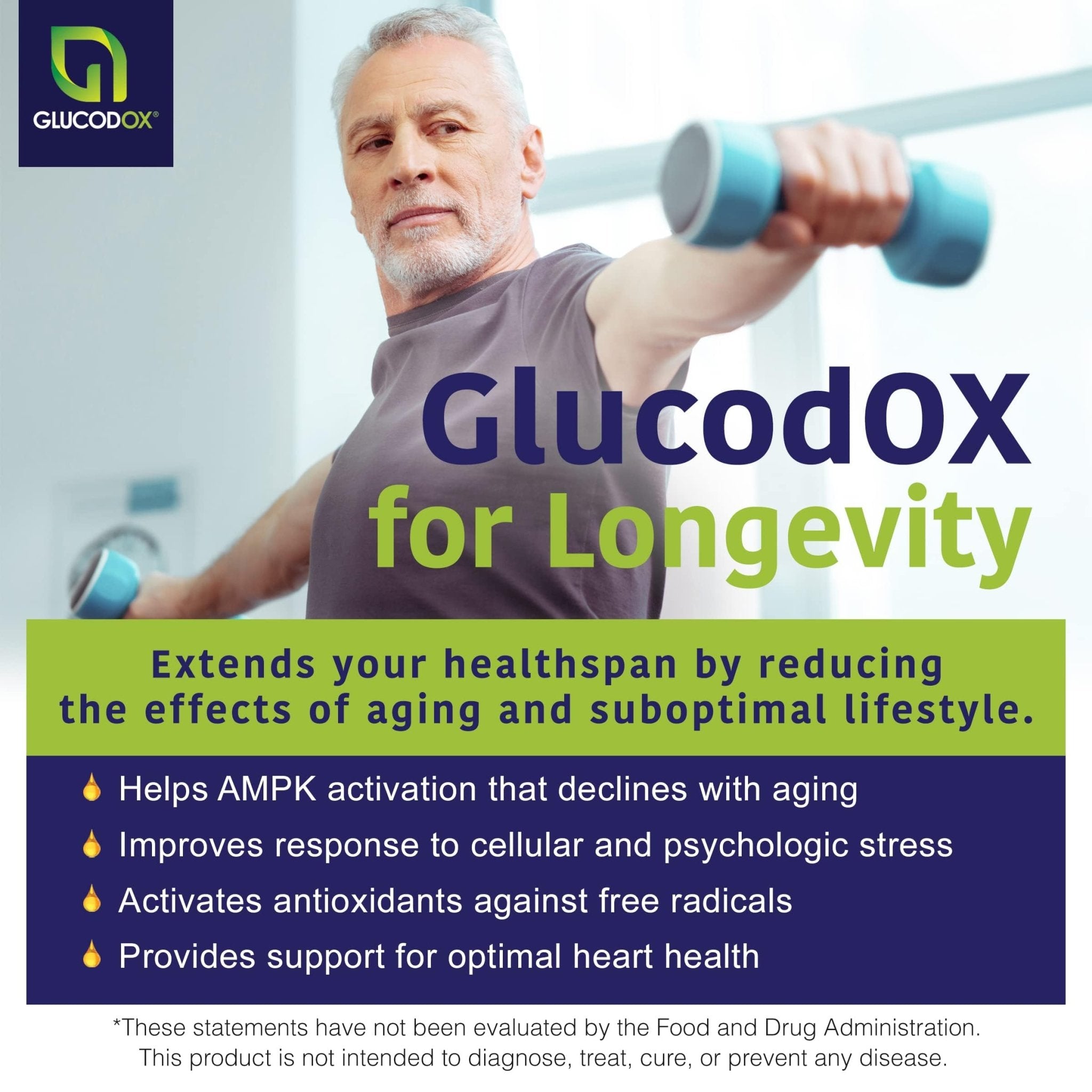 GlucodOX AMPK Activator Supplement – AMPK Enzyme, Metabolism Booster, Guggul Supplement for Body Management & Longevity – Vegan Metabolic Support - 30 Day Supply (60 Capsules) - TrustMedUSA