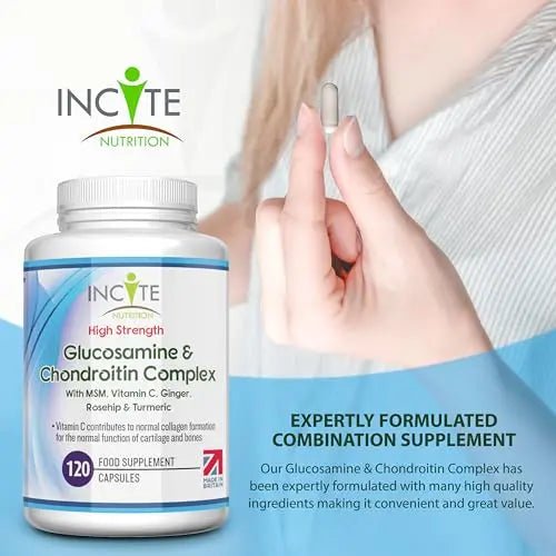 Glucosamine and Chondroitin High Strength Complex with MSM, Vitamin C, Ginge - TrustMedUSA