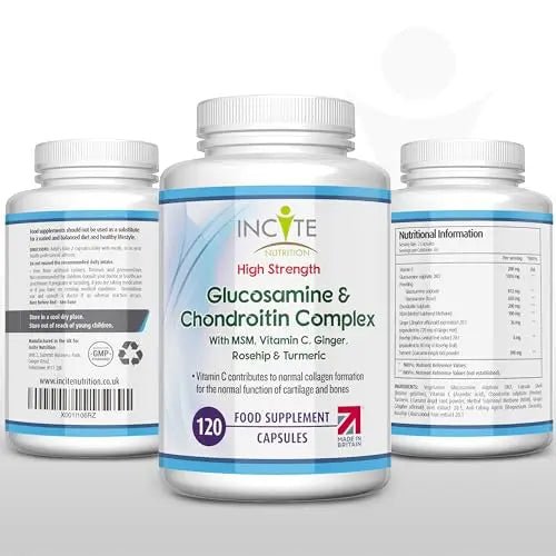 Glucosamine and Chondroitin High Strength Complex with MSM, Vitamin C, Ginge - TrustMedUSA