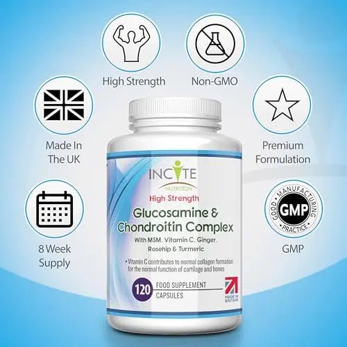 Glucosamine and Chondroitin High Strength Complex with MSM, Vitamin C, Ginge - TrustMedUSA