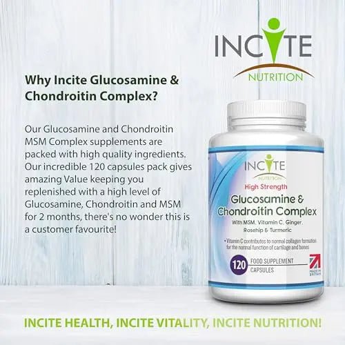 Glucosamine and Chondroitin High Strength Complex with MSM, Vitamin C, Ginge - TrustMedUSA