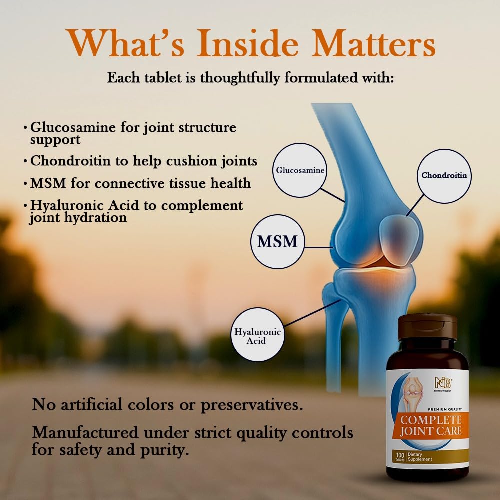 Glucosamine Chondroitin MSM Complete Joint Care Supplement | Glucosamine HCl, Chondroitin, MSM, Boswellia & Ginger | Supports Joint Mobility & Flexibility | 100 Tablets - TrustMedUSA