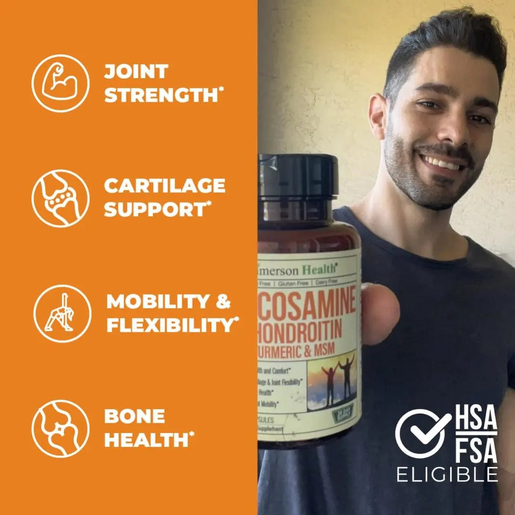 Glucosamine Chondroitin MSM Turmeric Boswellia - Joint Support Supplement. Antioxidant - TrustMedUSA