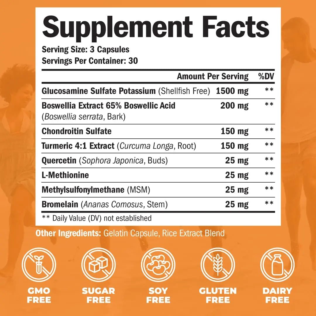 Glucosamine Chondroitin MSM Turmeric Boswellia - Joint Support Supplement. Antioxidant - TrustMedUSA