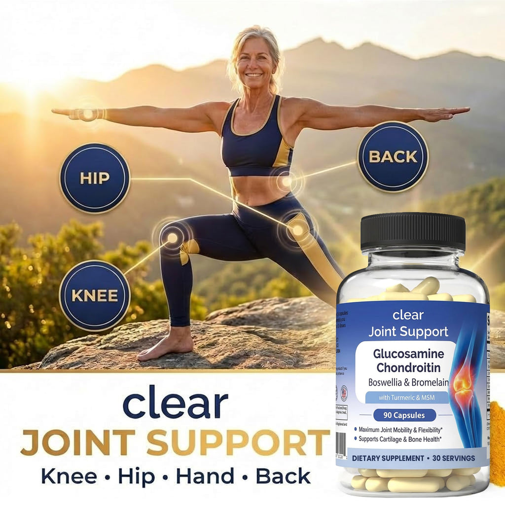 Glucosamine Chondroitin MSM with Turmeric & Boswellia 540 Capsules | 8-in-1 Joint Support Supplement for Flexibility & Mobility | Joint Supplement for Men & Women – Supports Back, Knees, Hips & Joints - TrustMedUSA