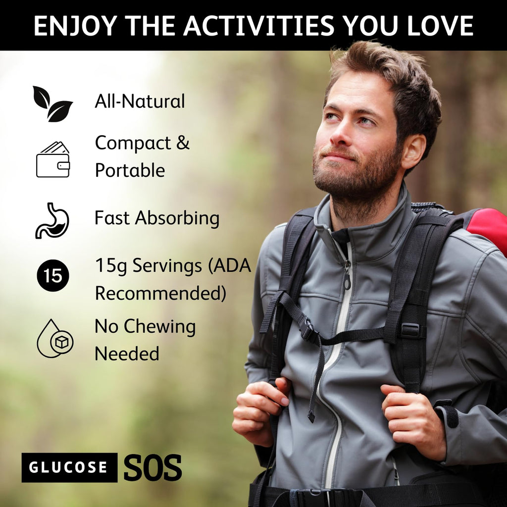 Glucose SOS Glucose Powder Packets with Natural Dextrose, Fast-Absorption That Instantly Dissolves in Your Mouth with No Water Needed, Sweet & Tangy 12 Servings - TrustMedUSA