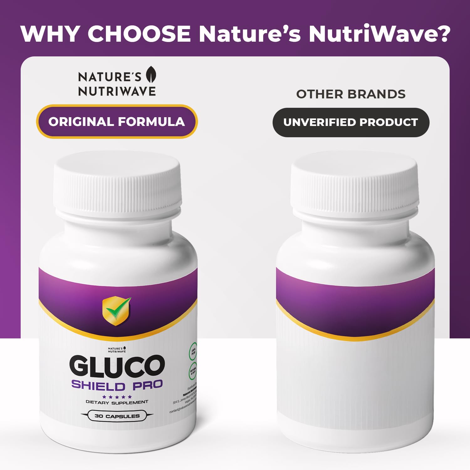 GlucoShield Pro - Natural Supplement with Vitamins B1, B2, B6, Magnesium, Zinc & Calcium | Non-GMO, Stimulant-Free, Easy-to-Take | Made in the USA, GMP-Certified | 30 Capsules, 3 Month Supply - TrustMedUSA