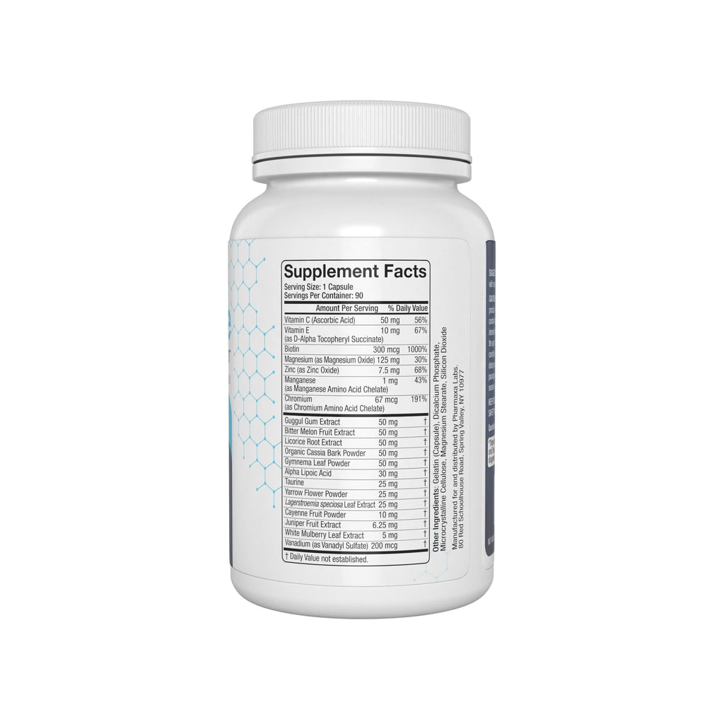 Gluctose Blood Health Support Supplement - Advanced Formula for Men & Women - Chromium, Magnesium, Alpha Lipoic Acid, Bitter Melon, Gymnema - 90 Day Supply / 90 Capsules - TrustMedUSA