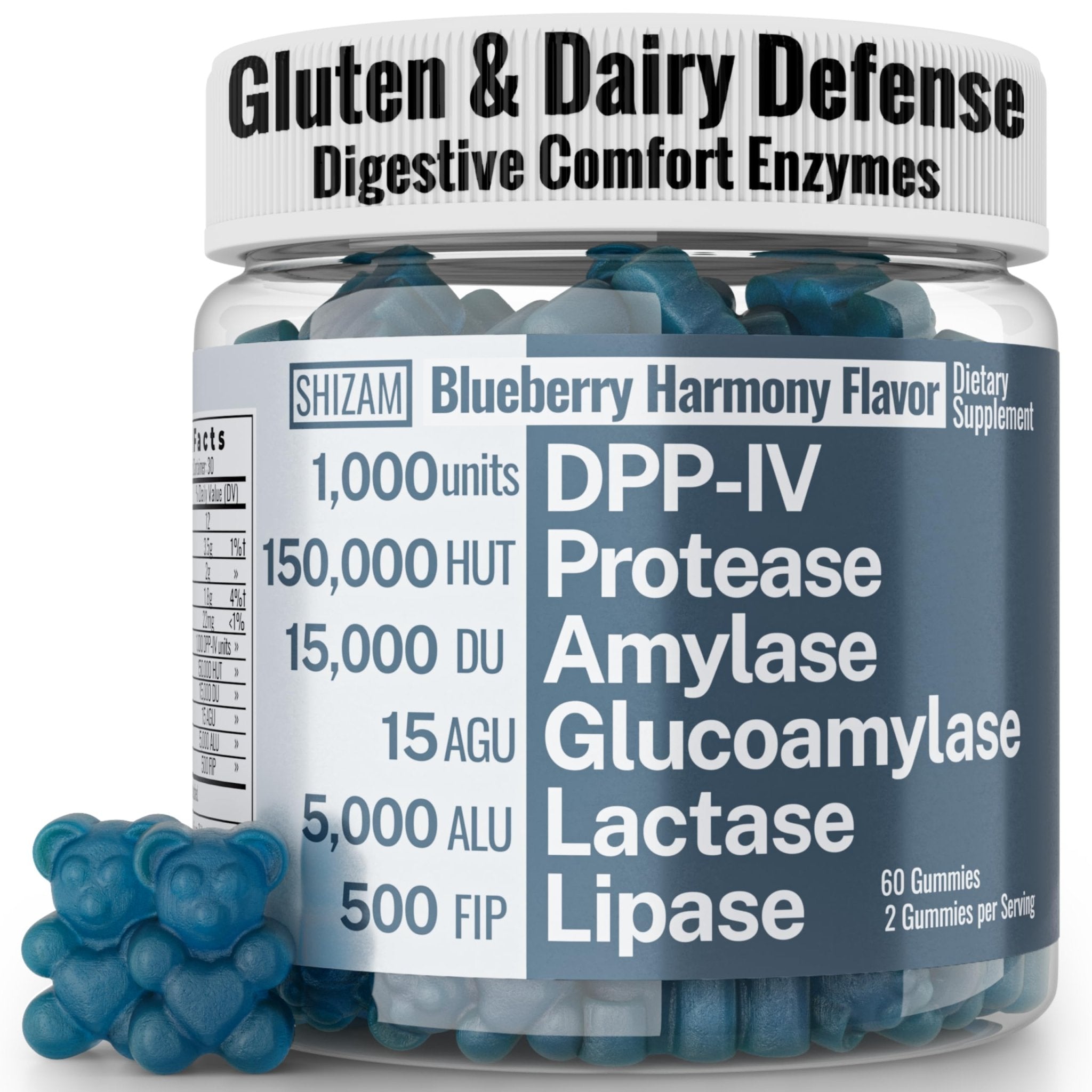 Gluten & Lactase Digestive Enzyme Gummies – Lactase Pancreatic Enzymes with DPP‑IV Lipase Gluco‑Amylase Lactase, Drops Chewables Capsules Pills Powder Supplement Alt, Pancreatic Support, for Kids - TrustMedUSA