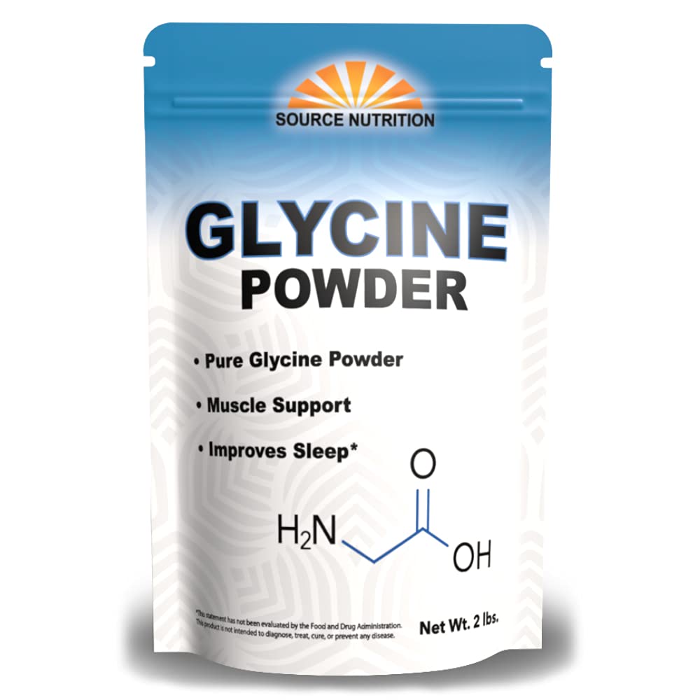 Glycine Powder (2 lbs) - Promotes Restful Sleep, Muscle Energy and Strength, Memory and Cognition Support (Resealable Bag) - TrustMedUSA