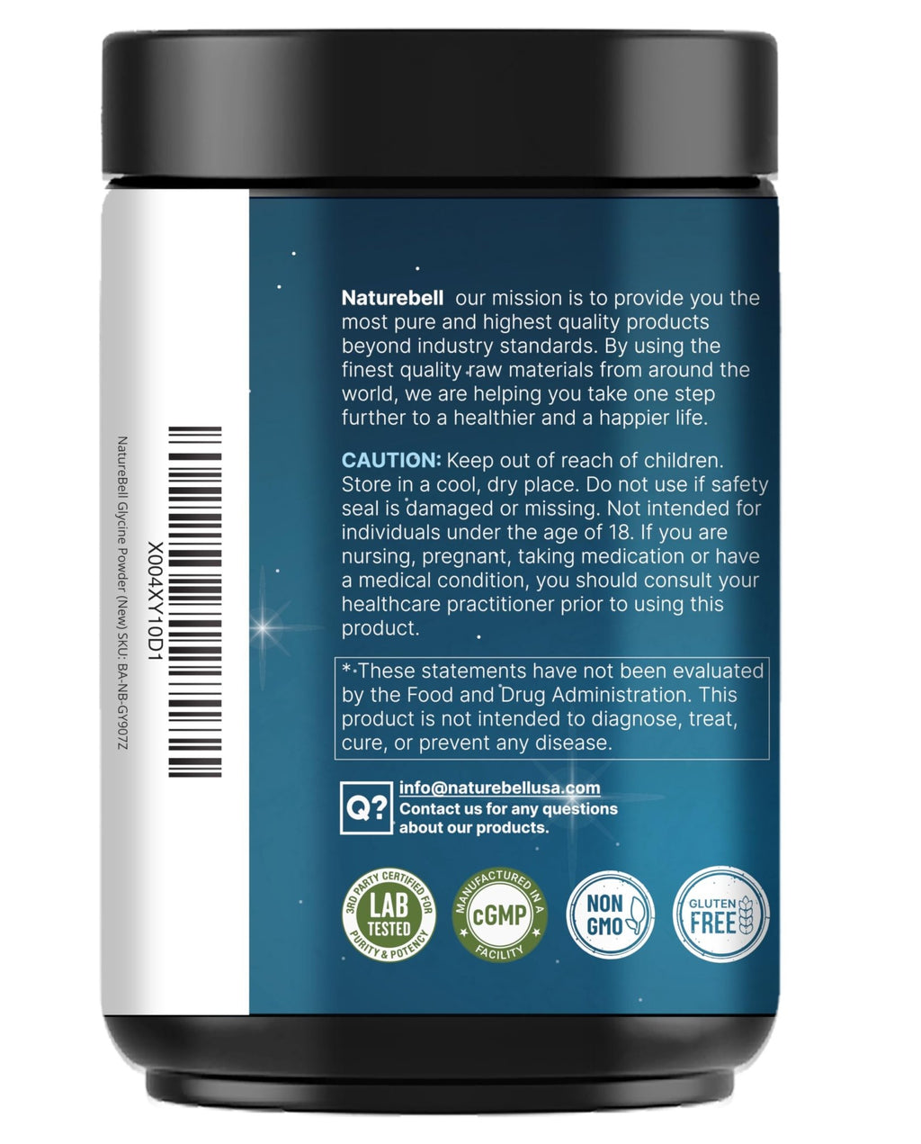 Glycine Powder, 300 Servings (2 lb) – 3,000 mg Free-Form Glycine Per Serving – Unflavored Pure Powder – Non-GMO, cGMP Manufactured - TrustMedUSA