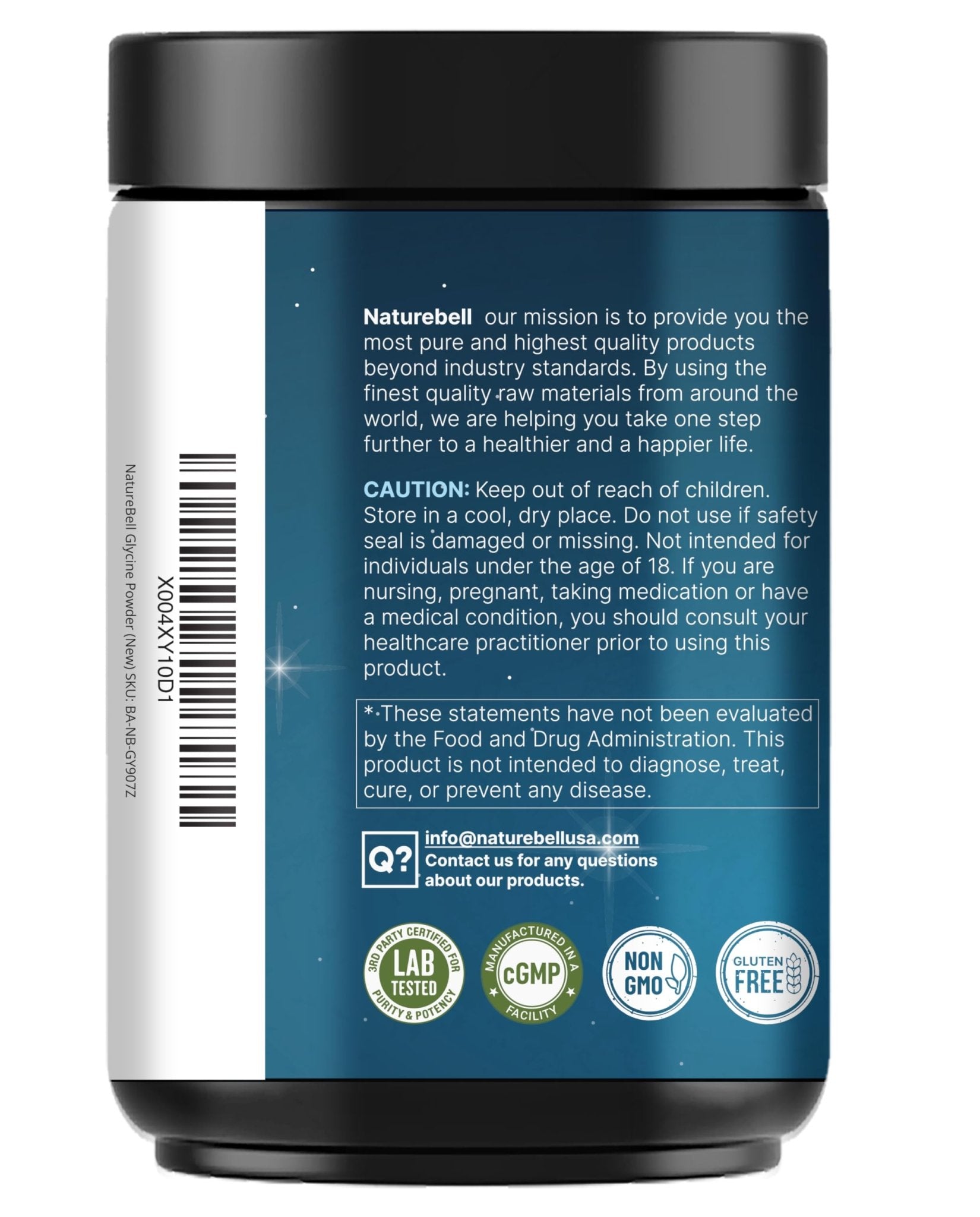 Glycine Powder, 300 Servings (2 lb) – 3,000 mg Free-Form Glycine Per Serving – Unflavored Pure Powder – Non-GMO, cGMP Manufactured - TrustMedUSA