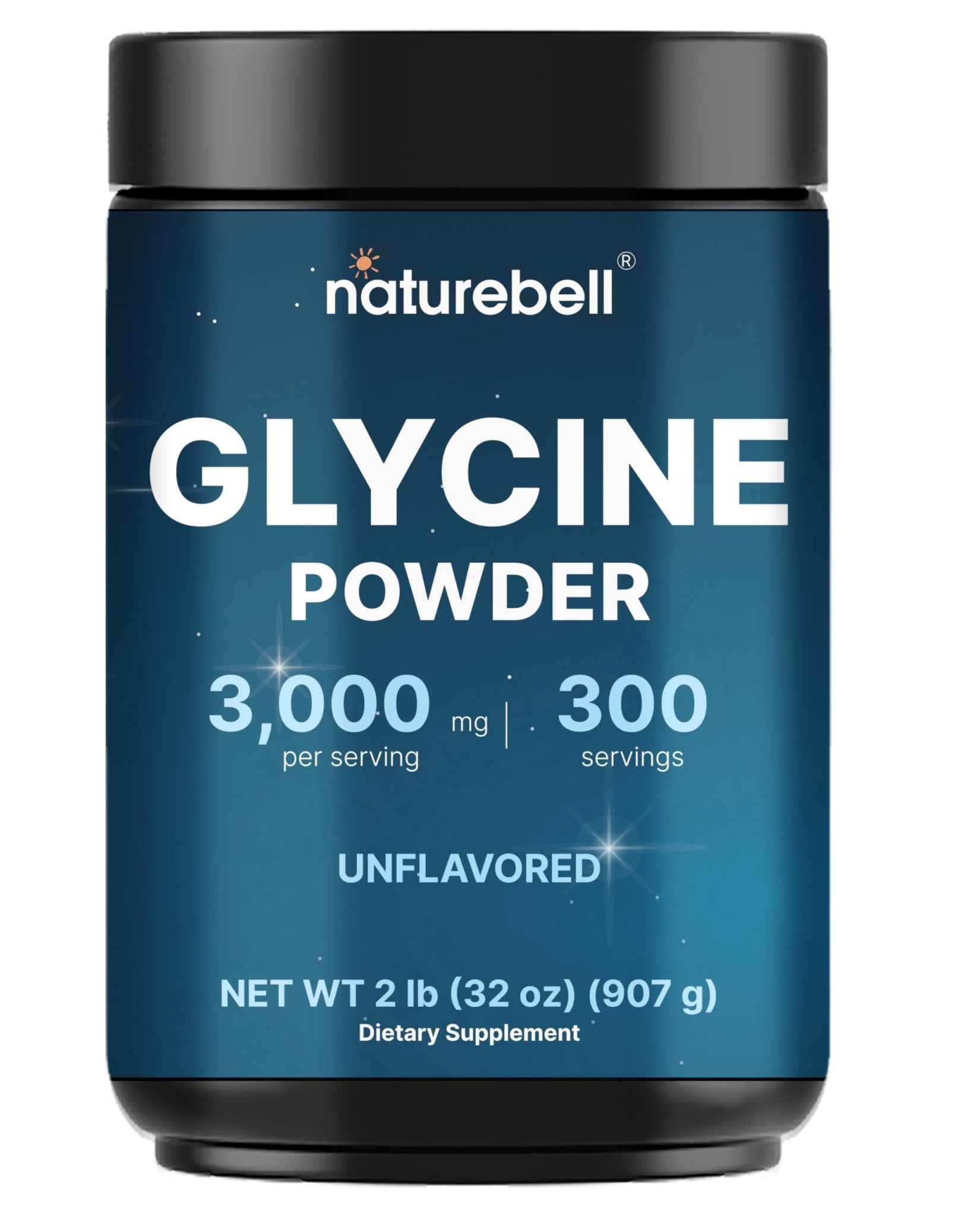 Glycine Powder, 300 Servings (2 lb) – 3,000 mg Free-Form Glycine Per Serving – Unflavored Pure Powder – Non-GMO, cGMP Manufactured - TrustMedUSA