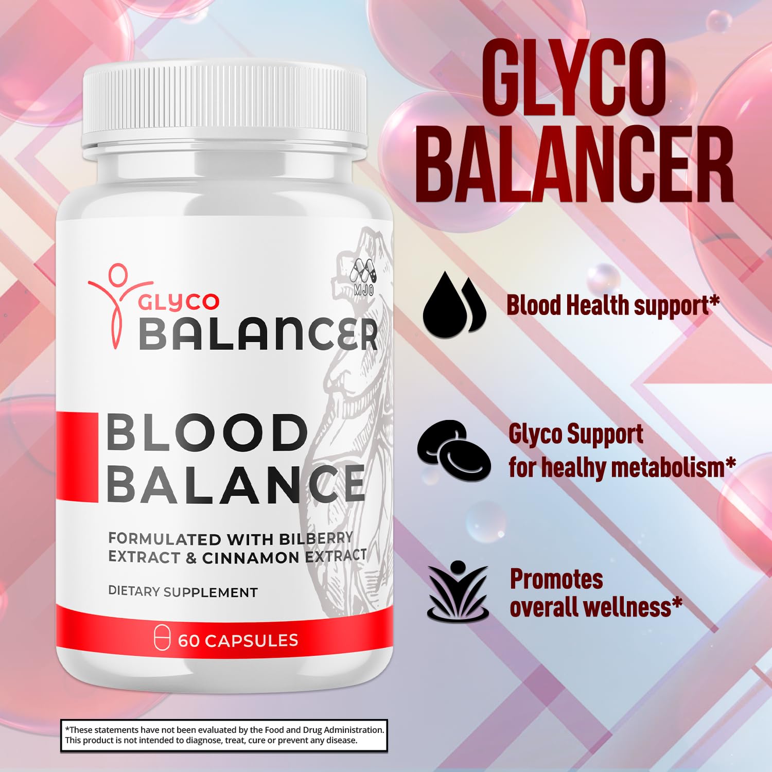 Glyco Balancer Capsules, Official GlycoBalancer Health Support Pills With All Natural Ingredients, Glyco Balancer Advanced Health & Wellness Support with Premium Vitamins for Women & Men (60 Capsules) - TrustMedUSA