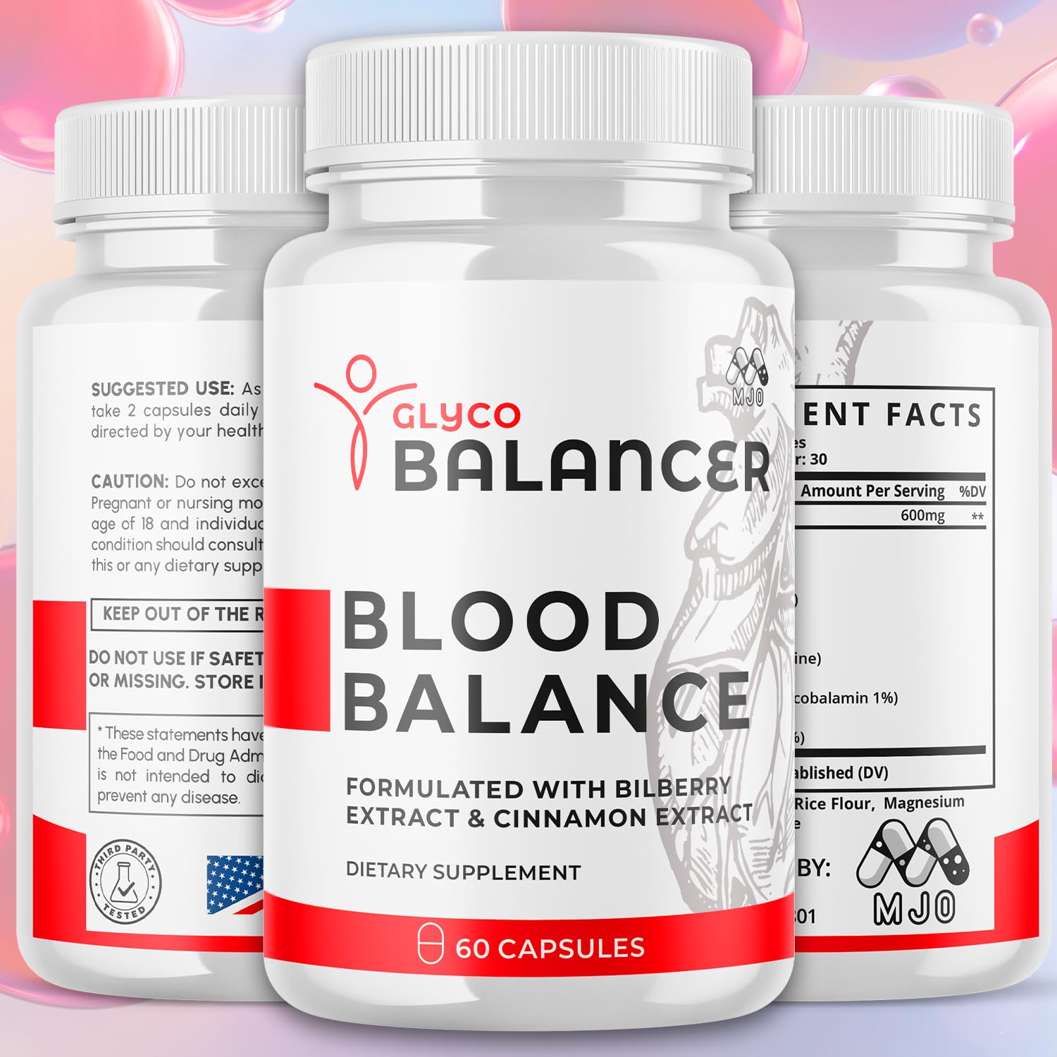 Glyco Balancer Capsules, Official GlycoBalancer Health Support Pills With All Natural Ingredients, Glyco Balancer Advanced Health & Wellness Support with Premium Vitamins for Women & Men (60 Capsules) - TrustMedUSA