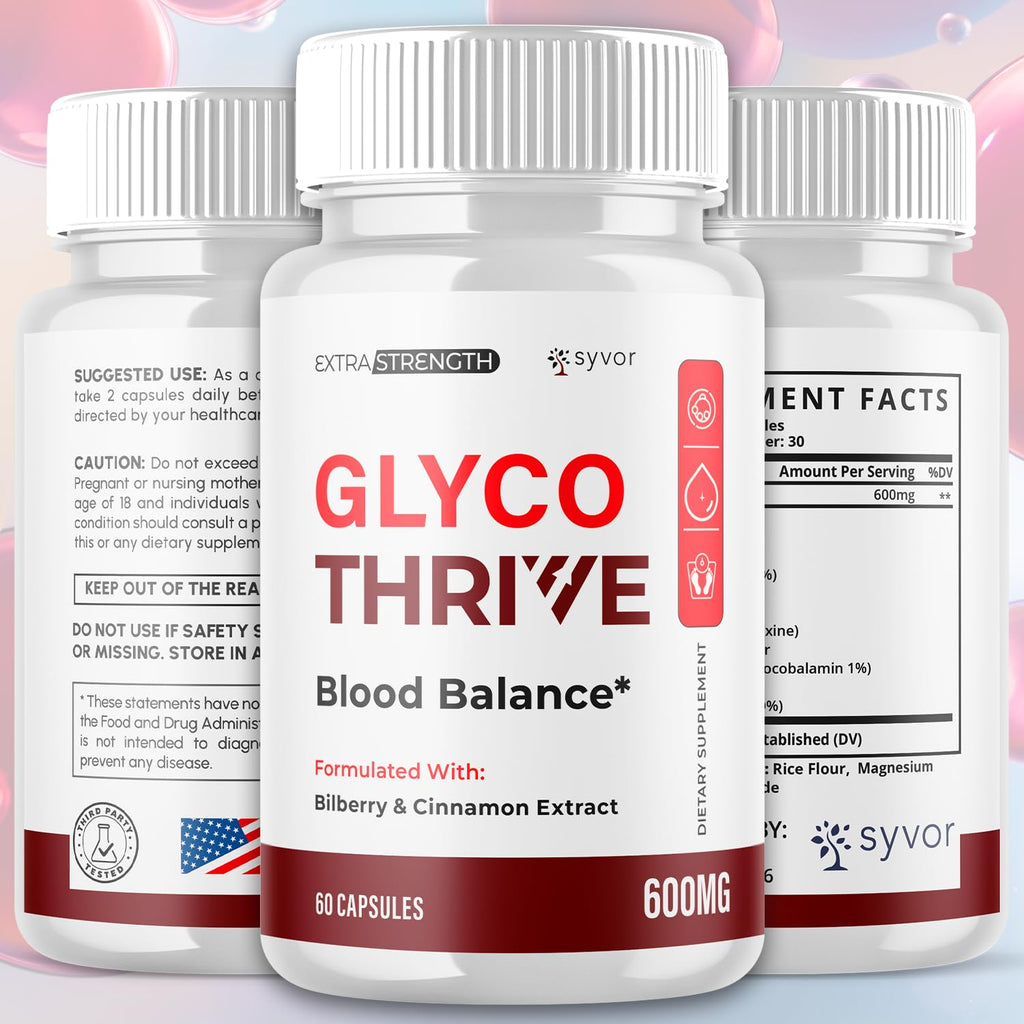 Glyco Thrive Capsules, Official GlycoThrive Glycogen Support Pills with All Natural Ingredients, Advanced Formula Health Supplement with Max Strength Premium Vitamins for Women & Men (60 Capsules) - TrustMedUSA