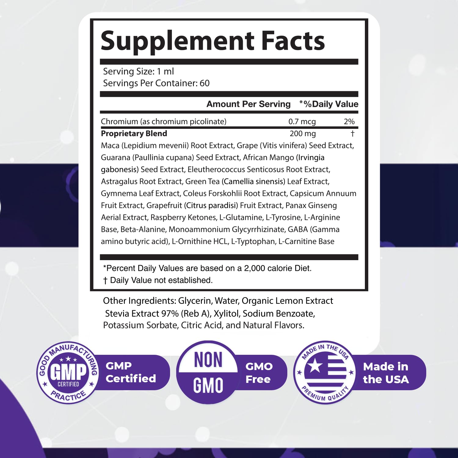 GlycoPezil – Daily Liquid Botanical Supplement with Chromium, Maca Root, Ginseng & Plant Extracts – Clean, Stimulant-Free Formula – GMP-Certifed, Non-GMO, Made in USA - 2 fl oz, 1 Month Supply - TrustMedUSA