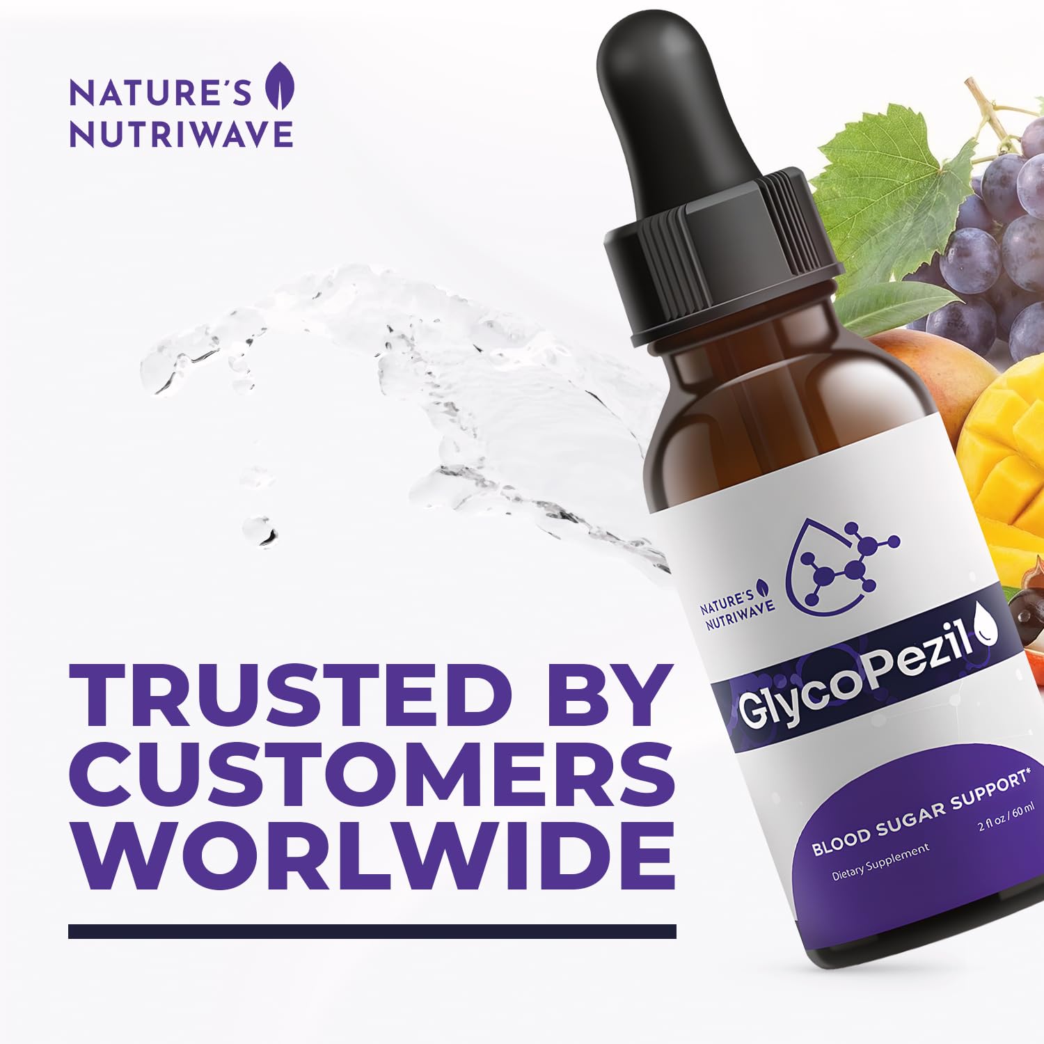GlycoPezil – Daily Liquid Botanical Supplement with Chromium, Maca Root, Ginseng & Plant Extracts – Clean, Stimulant-Free Formula – GMP-Certifed, Non-GMO, Made in USA - 2 fl oz, 1 Month Supply - TrustMedUSA