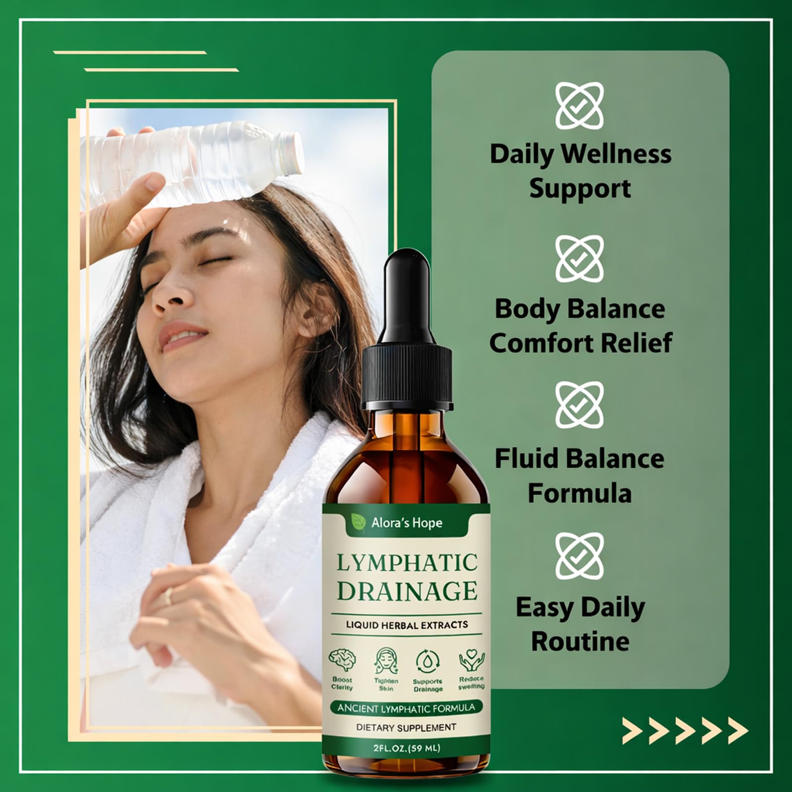gmpdose Alora Lymphatic Drainage Drops, Promotes The Efficient Drainage of The Lymphatic System to Promote Overall Health 2 fl oz (1pc) - Maple Wellness Supplements